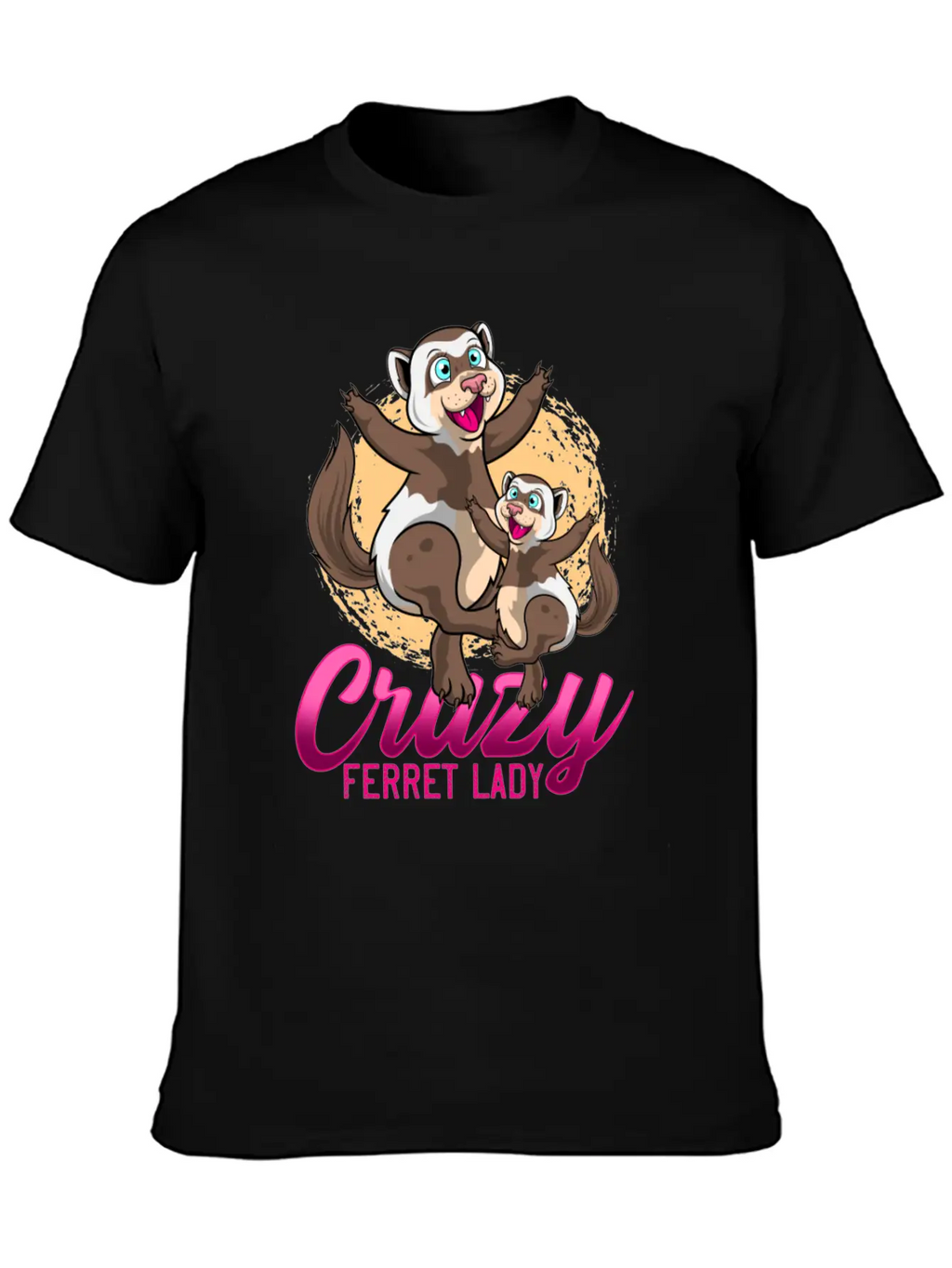 Crazy Ferret Lady Unisex Casual T-Shirt – Clean Design For Daily Comfort
