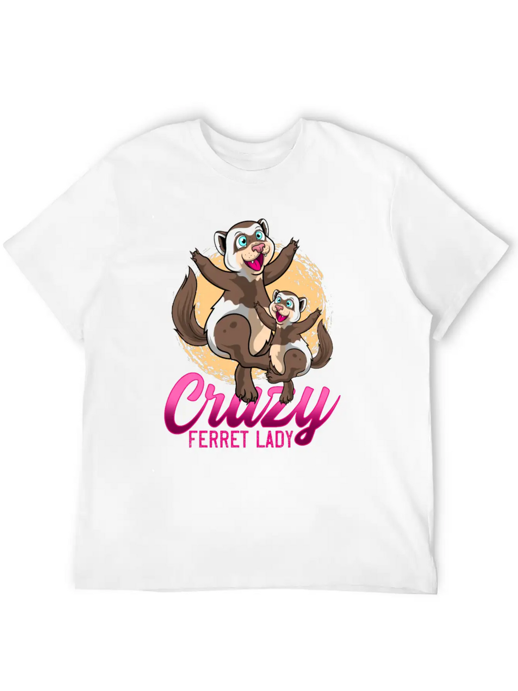Crazy Ferret Lady Unisex Casual T-Shirt – Clean Design For Daily Comfort