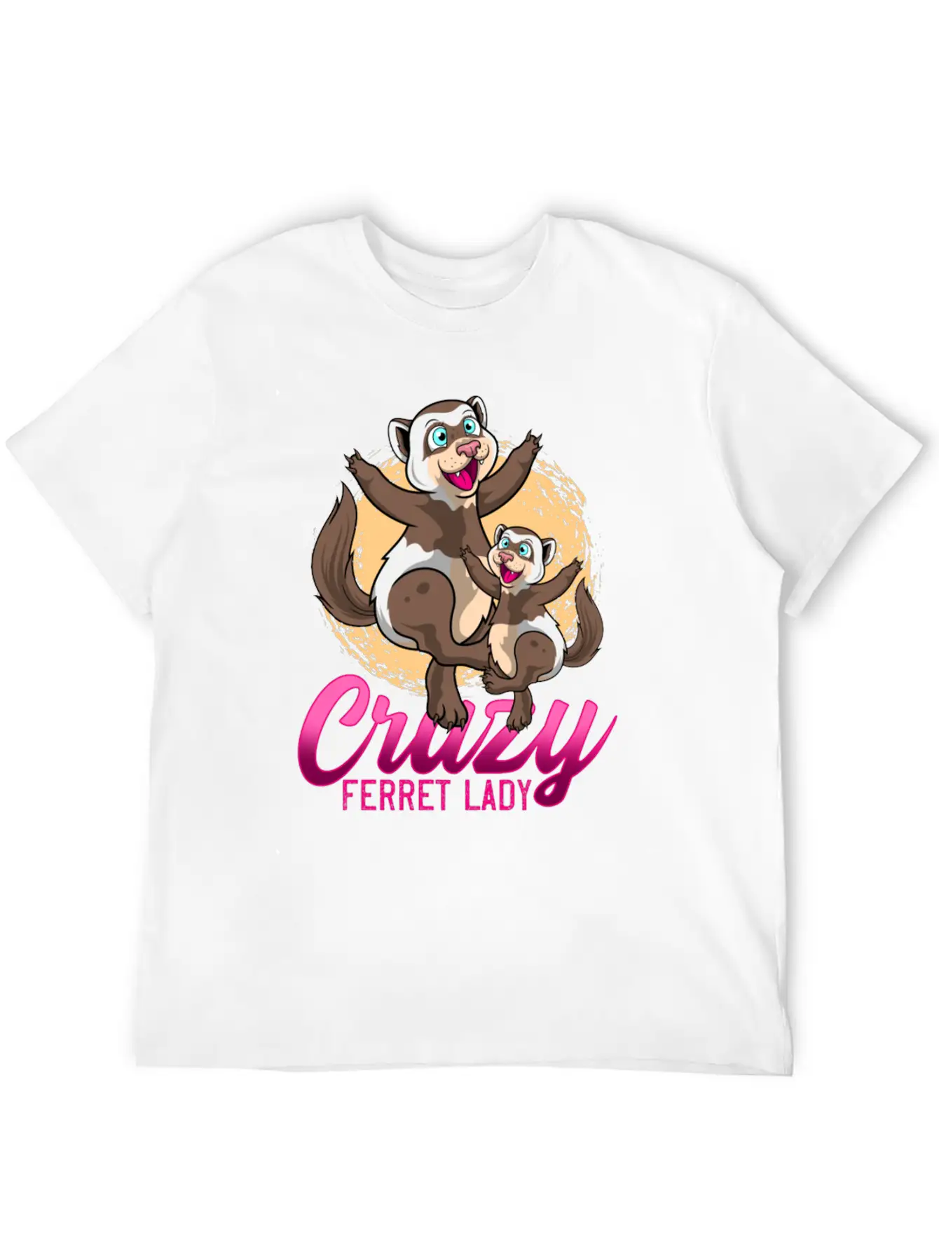 Crazy Ferret Lady Unisex Casual T-Shirt – Clean Design For Daily Comfort