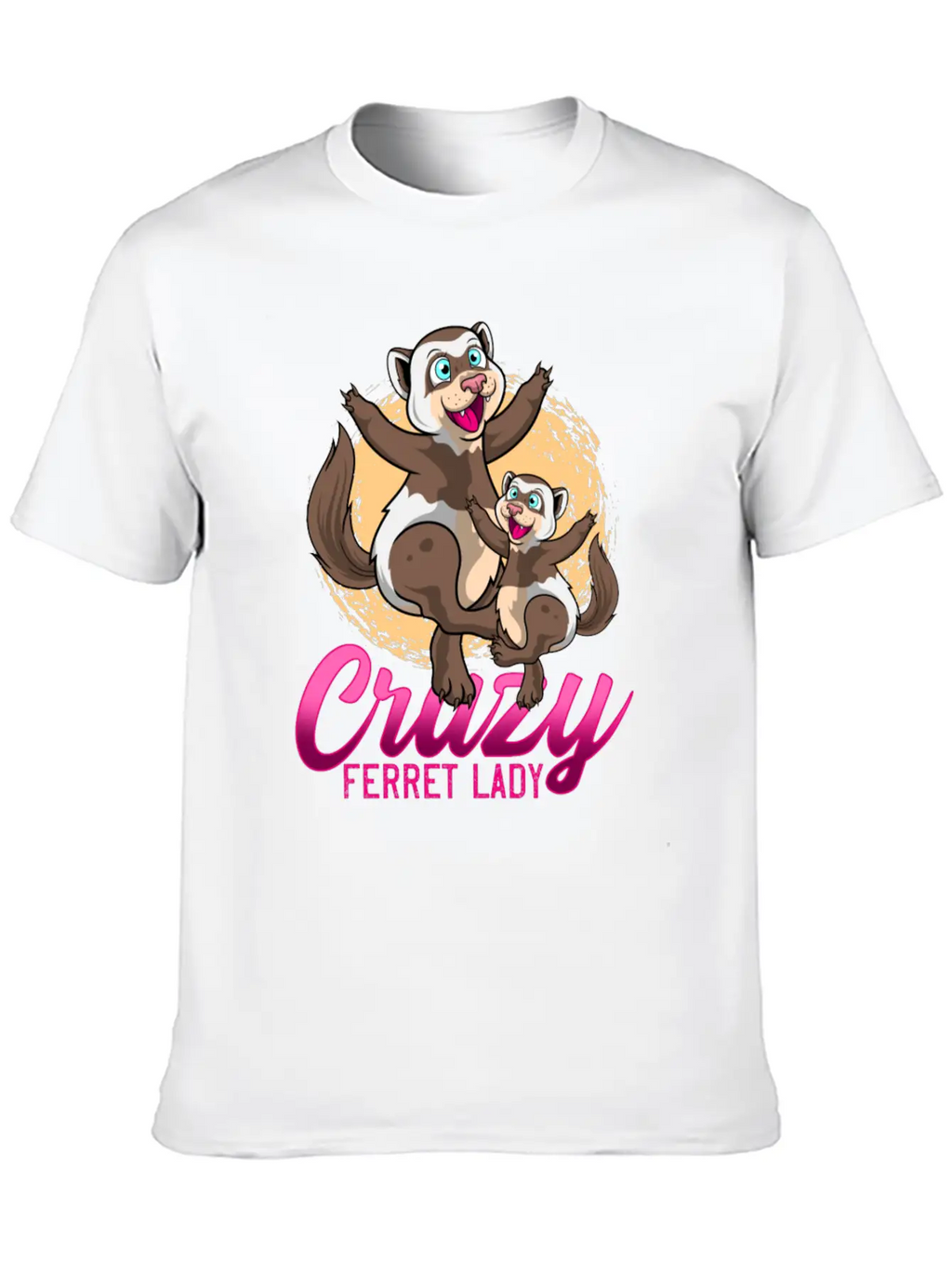 Crazy Ferret Lady Unisex Casual T-Shirt – Clean Design For Daily Comfort