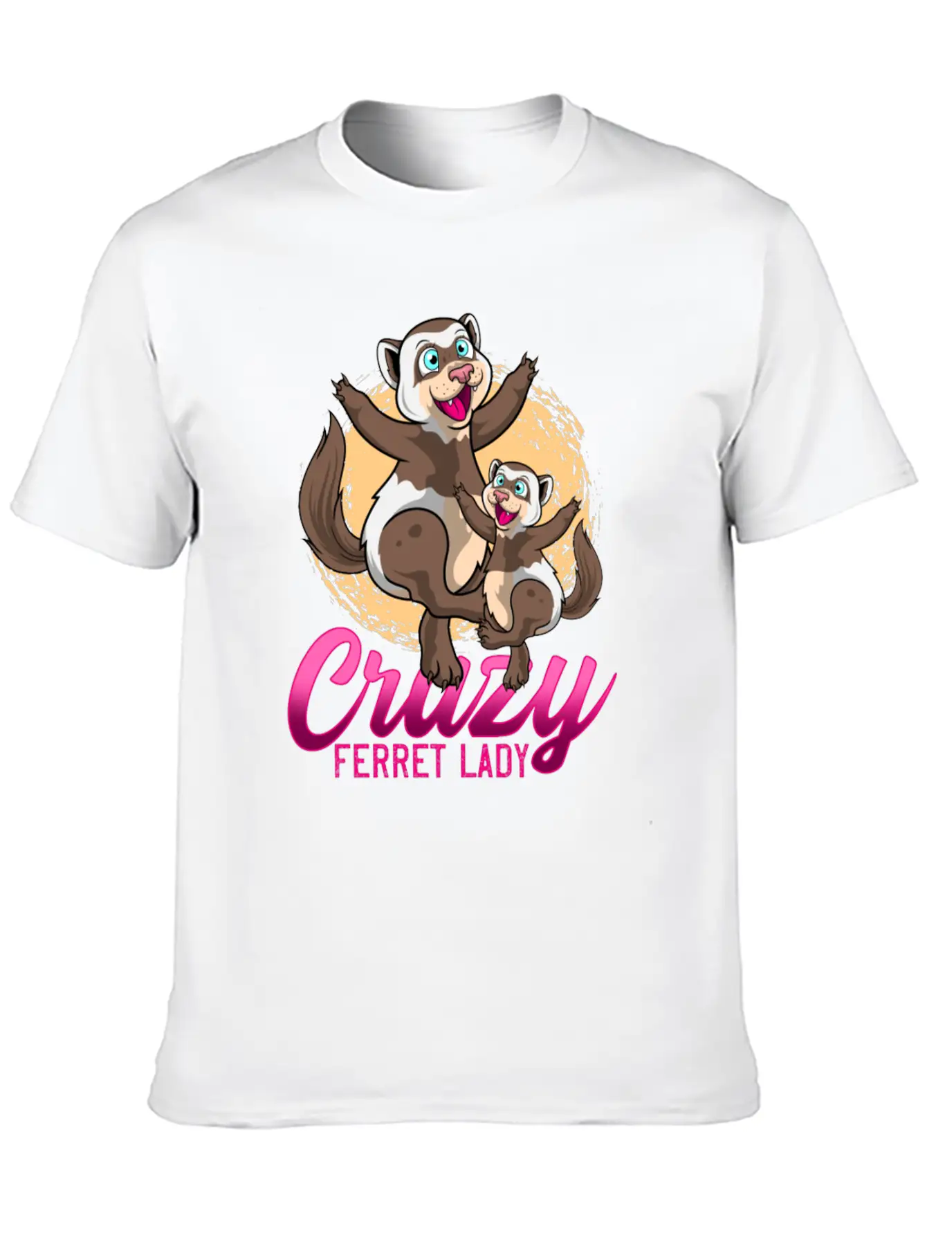 Crazy Ferret Lady Unisex Casual T-Shirt – Clean Design For Daily Comfort