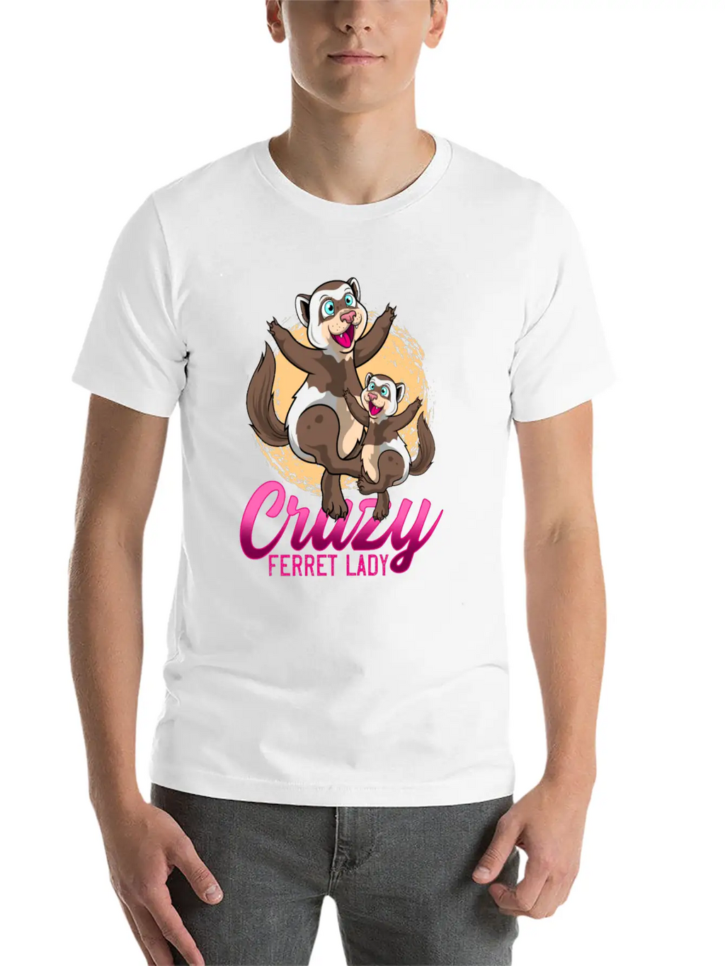 Crazy Ferret Lady Unisex Casual T-Shirt – Clean Design For Daily Comfort