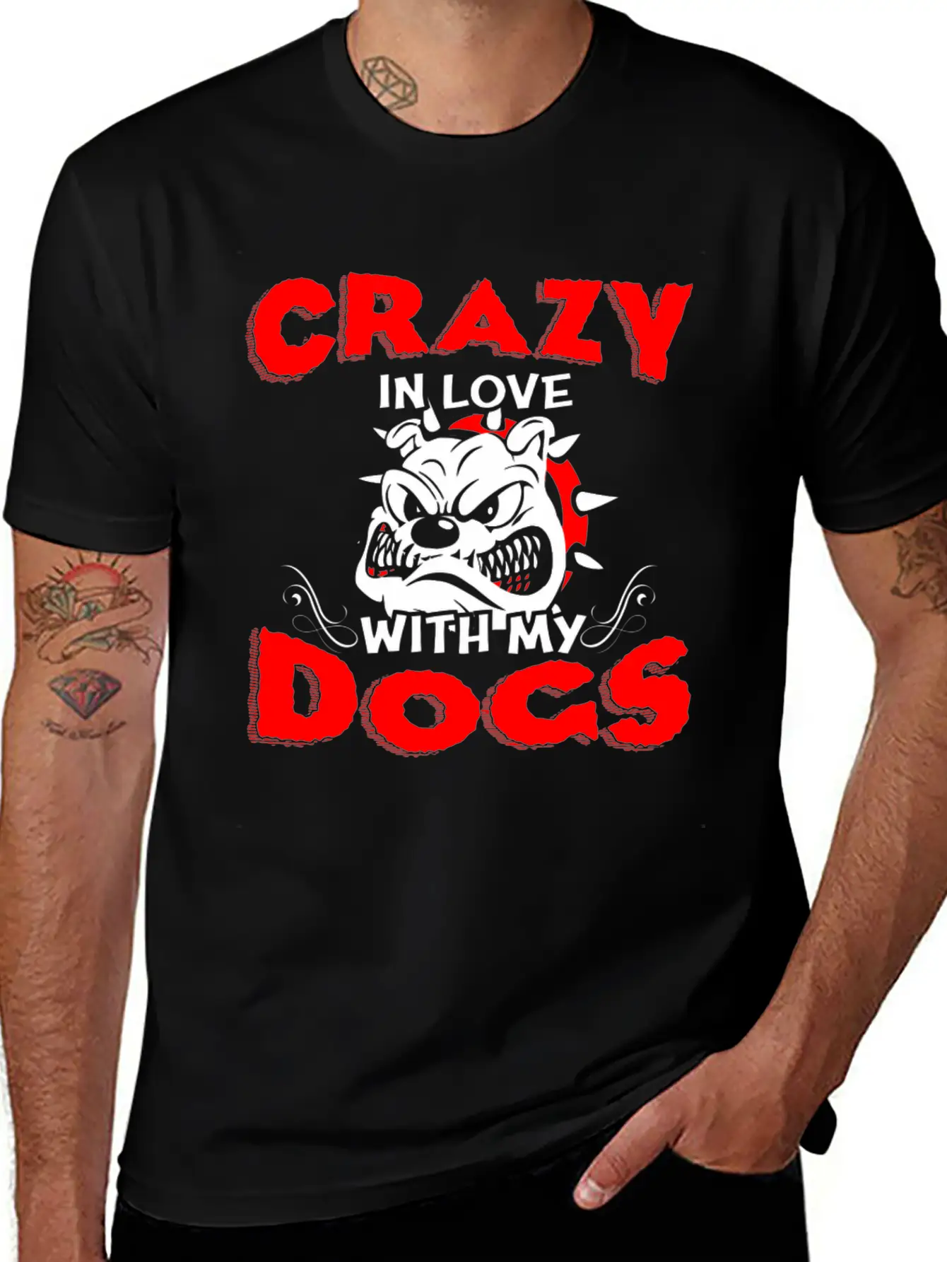 Crazy In Love With My Dogs T Shirt Stylish Everyday T-Shirt – Unisex Basic Cotton Tee