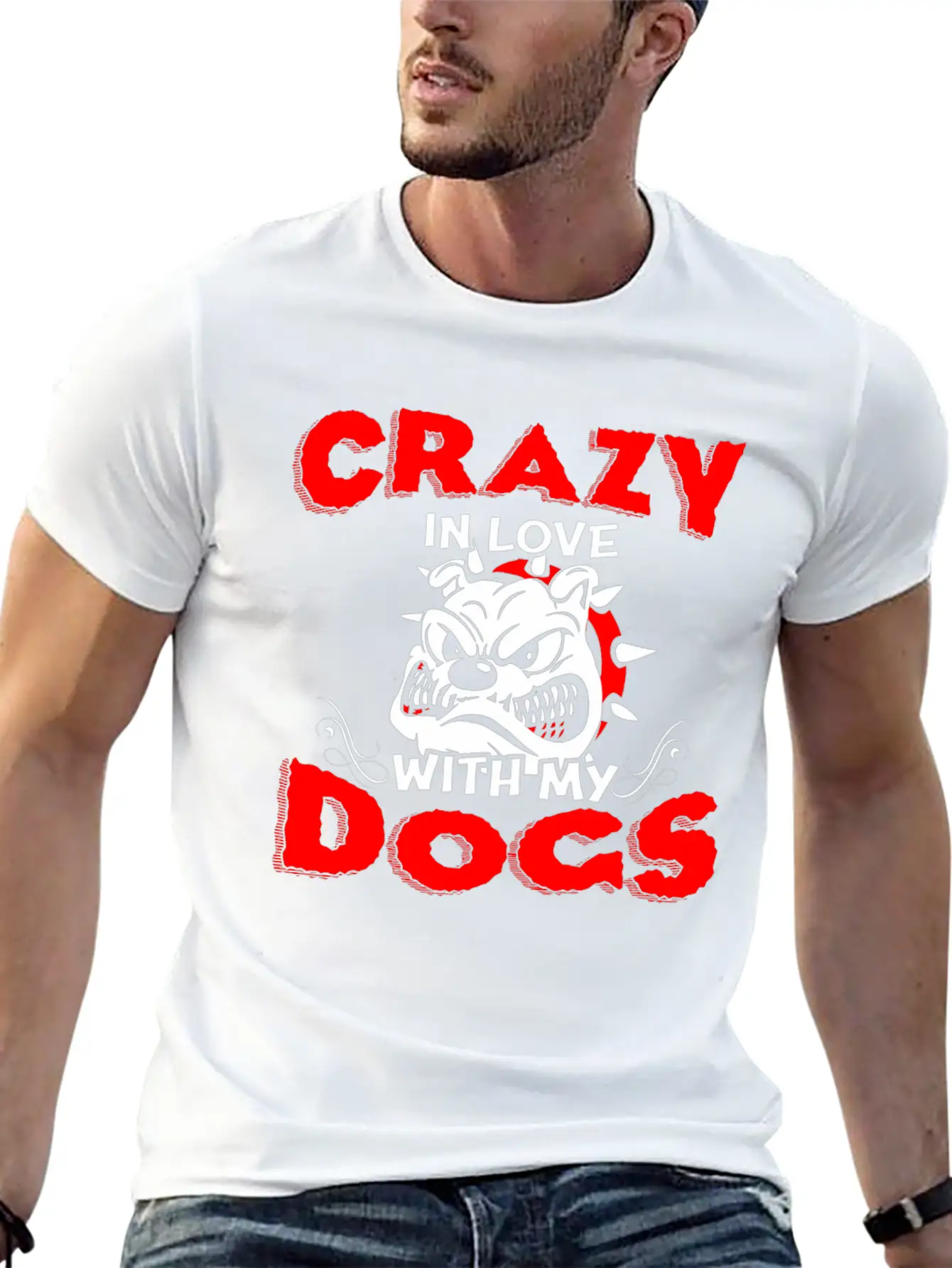 Crazy In Love With My Dogs T Shirt Stylish Everyday T-Shirt – Unisex Basic Cotton Tee