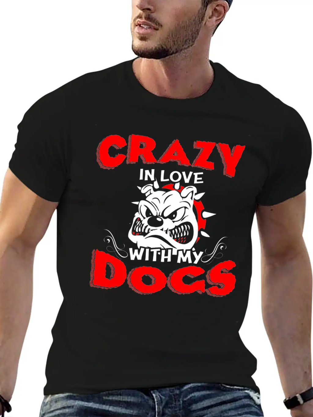 Crazy In Love With My Dogs T Shirt Stylish Everyday T-Shirt – Unisex Basic Cotton Tee