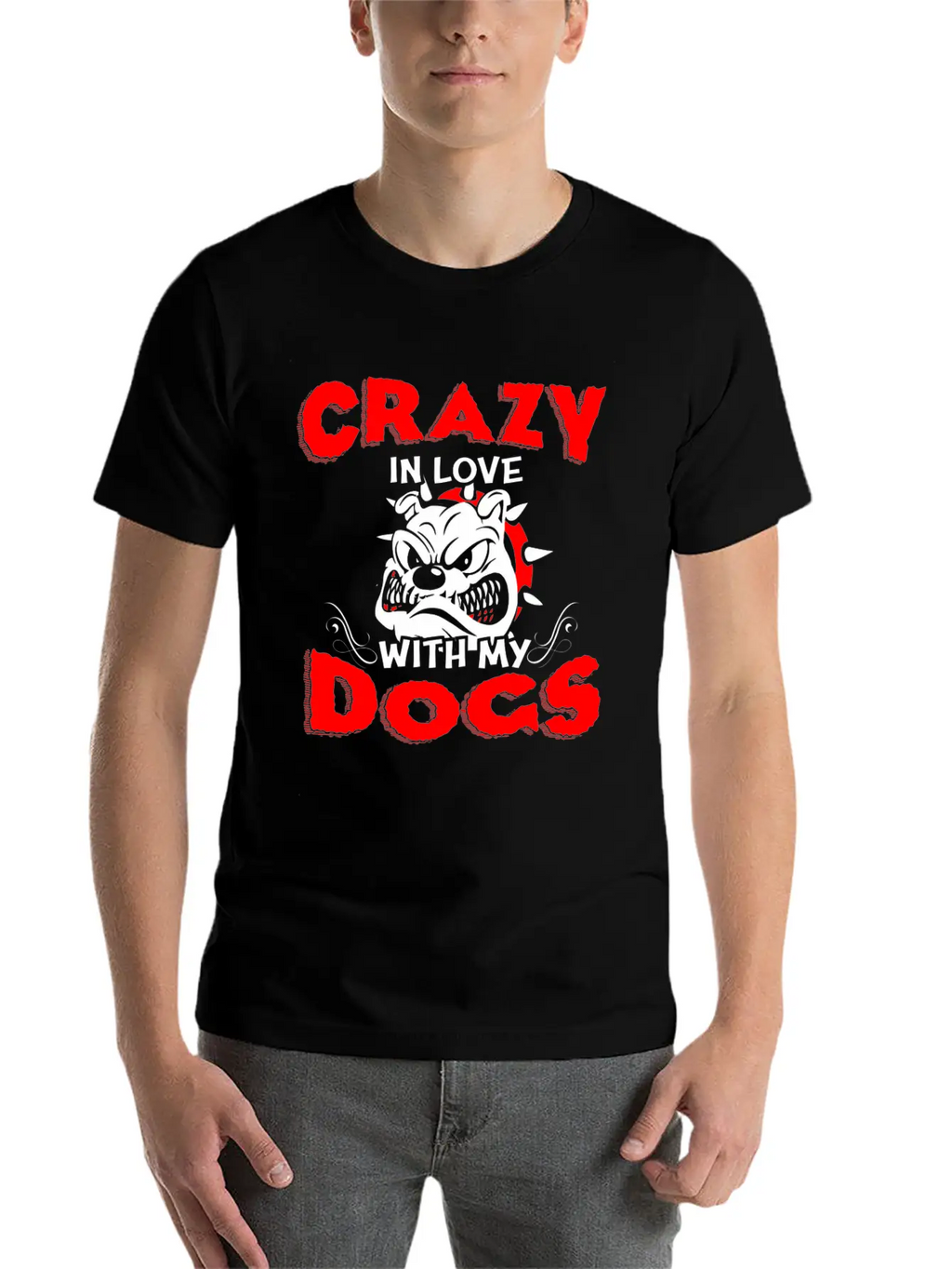 Crazy In Love With My Dogs T Shirt Stylish Everyday T-Shirt – Unisex Basic Cotton Tee