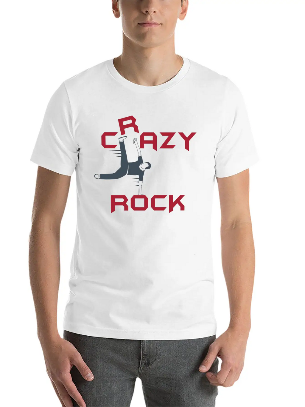 Crazy Rock Unisex Short Sleeve Soft Cotton T-Shirt – Casual Everyday Wear