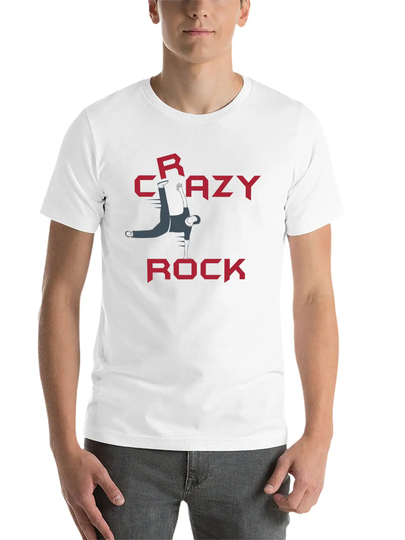 Crazy Rock Unisex Short Sleeve Soft Cotton T-Shirt – Casual Everyday Wear