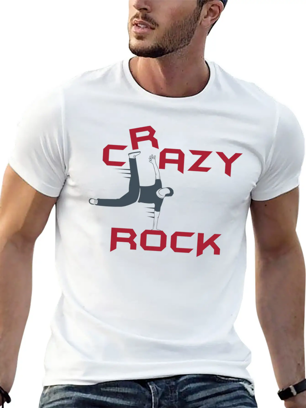 Crazy Rock Unisex Short Sleeve Soft Cotton T-Shirt – Casual Everyday Wear