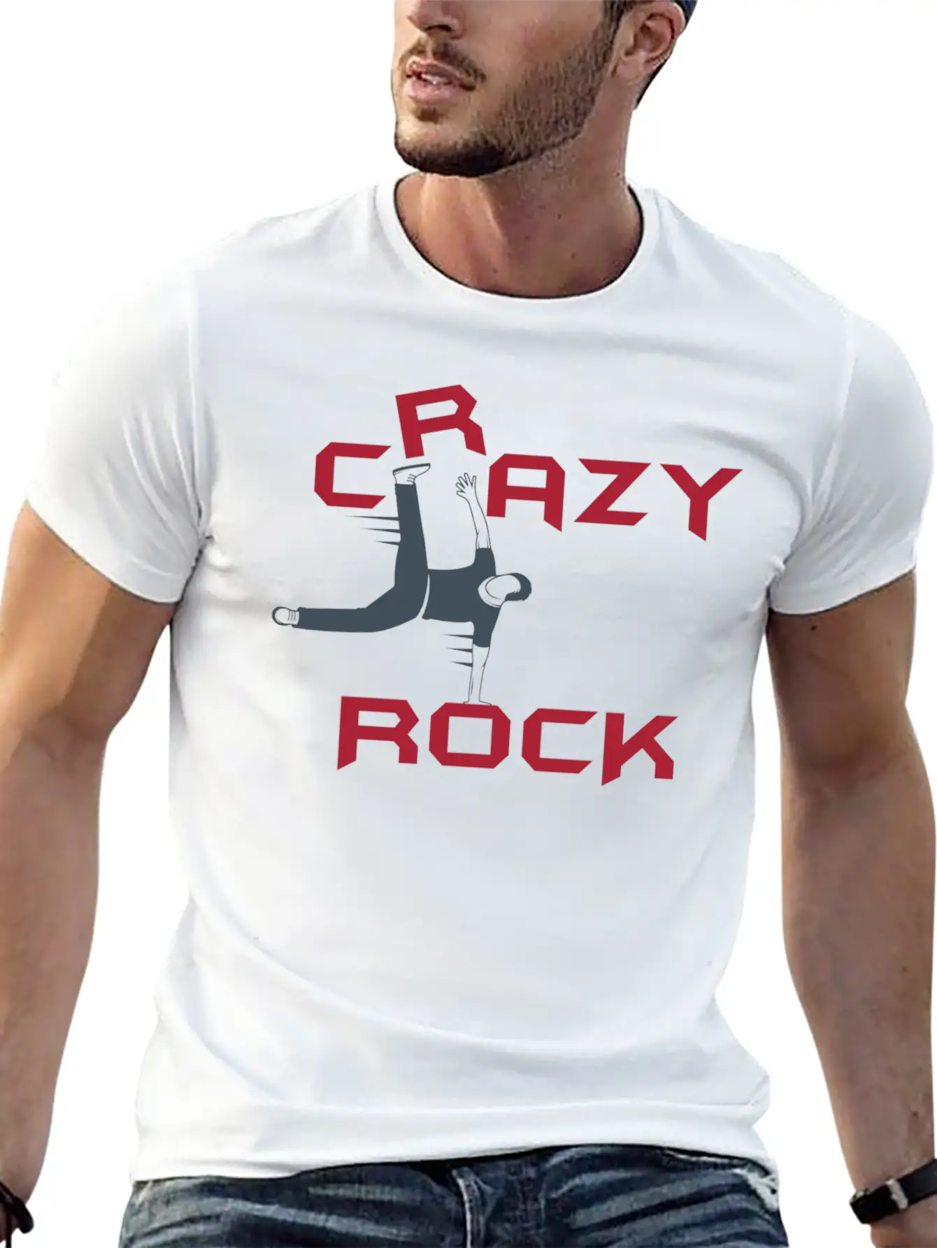 Crazy Rock Unisex Short Sleeve Soft Cotton T-Shirt – Casual Everyday Wear
