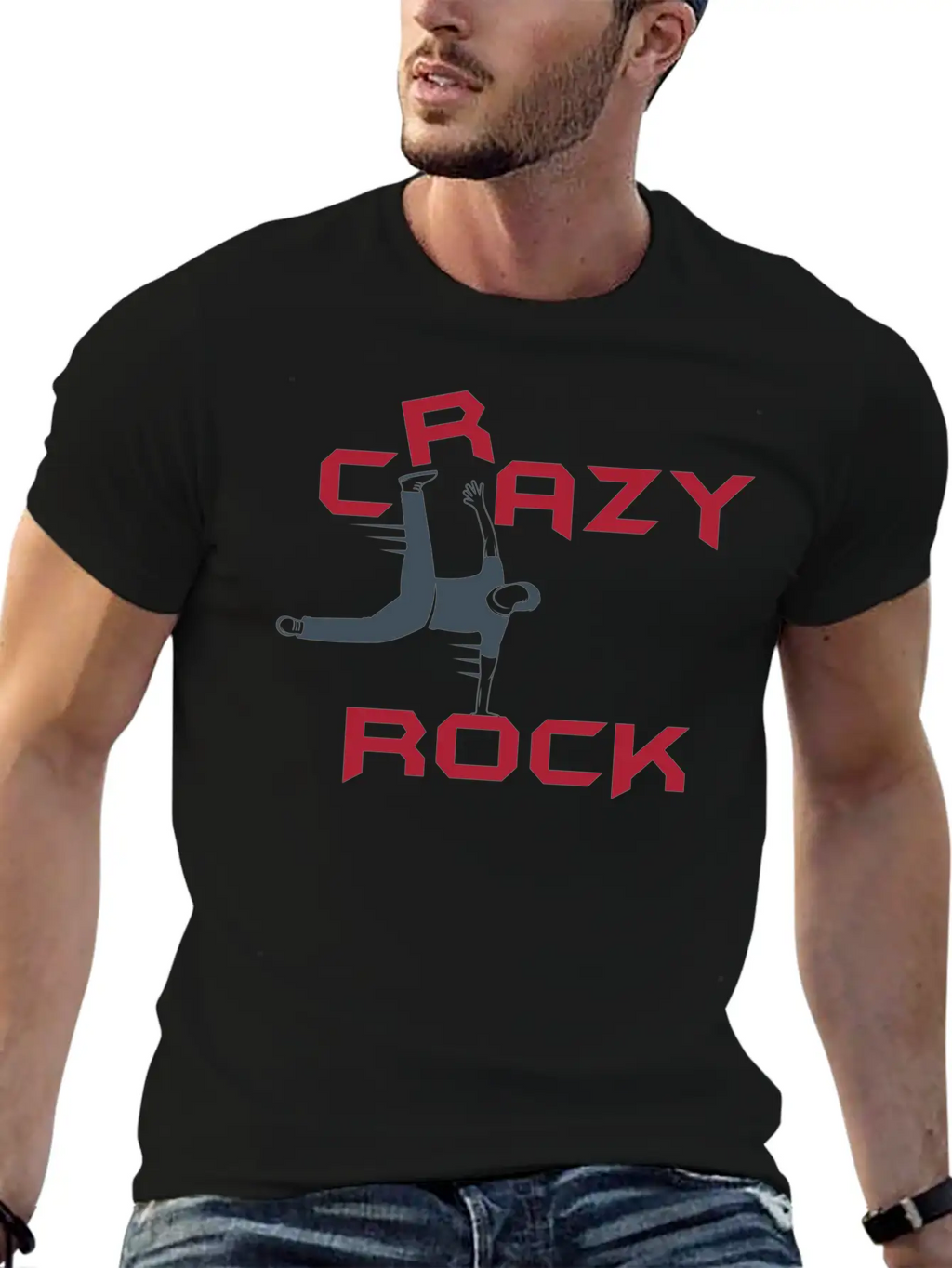 Crazy Rock Unisex Short Sleeve Soft Cotton T-Shirt – Casual Everyday Wear