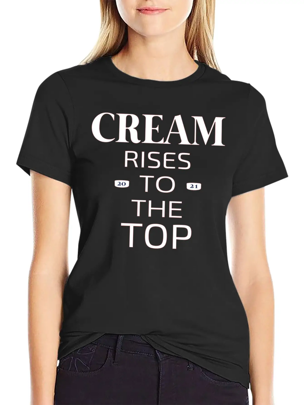Cream Rises Casual Graphic T-Shirt – Simple And Comfortable Daily Wear