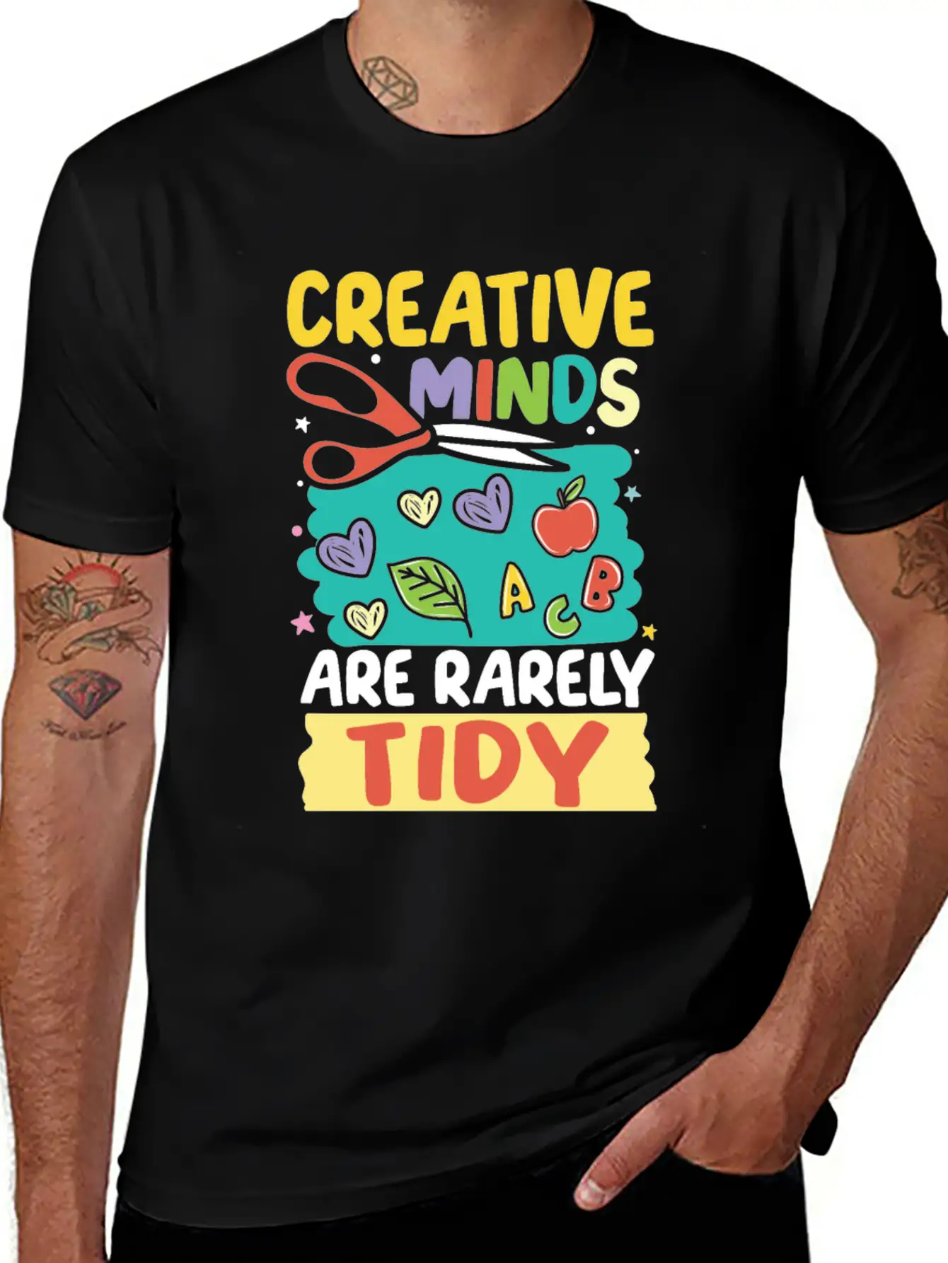 Creative Minds Are Rarely Tidy For A Scrapbooker Unisex Casual T-Shirt – Clean Design For Daily Comfort