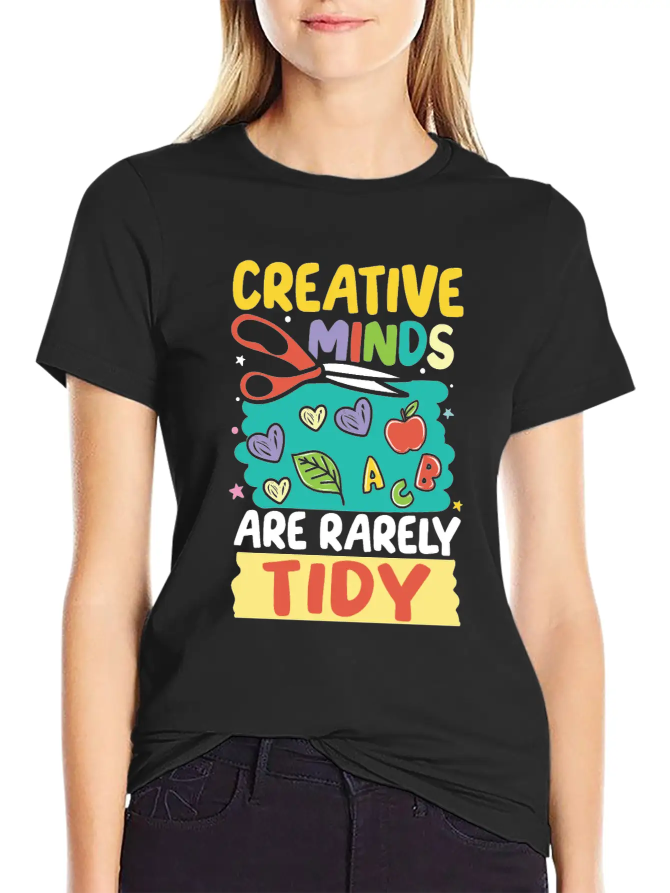 Creative Minds Are Rarely Tidy For A Scrapbooker Unisex Casual T-Shirt – Clean Design For Daily Comfort