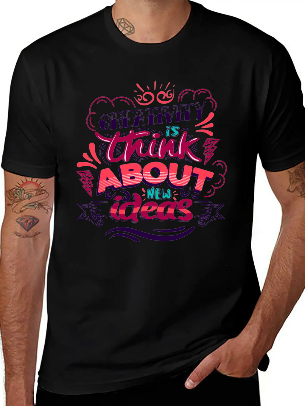 Creativity Quote Casual Graphic T-Shirt – Simple And Comfortable Daily Wear