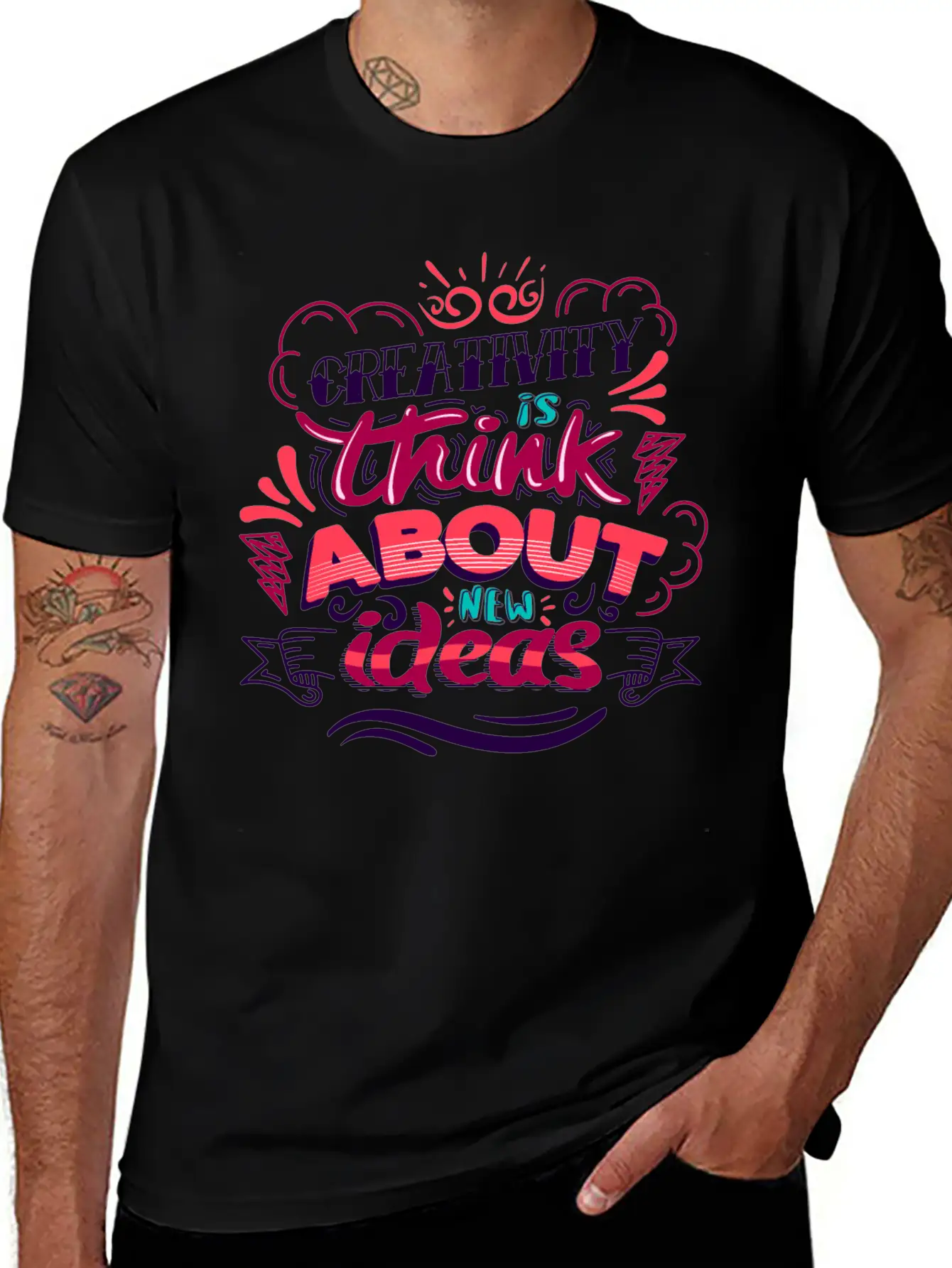 Creativity Quote Casual Graphic T-Shirt – Simple And Comfortable Daily Wear