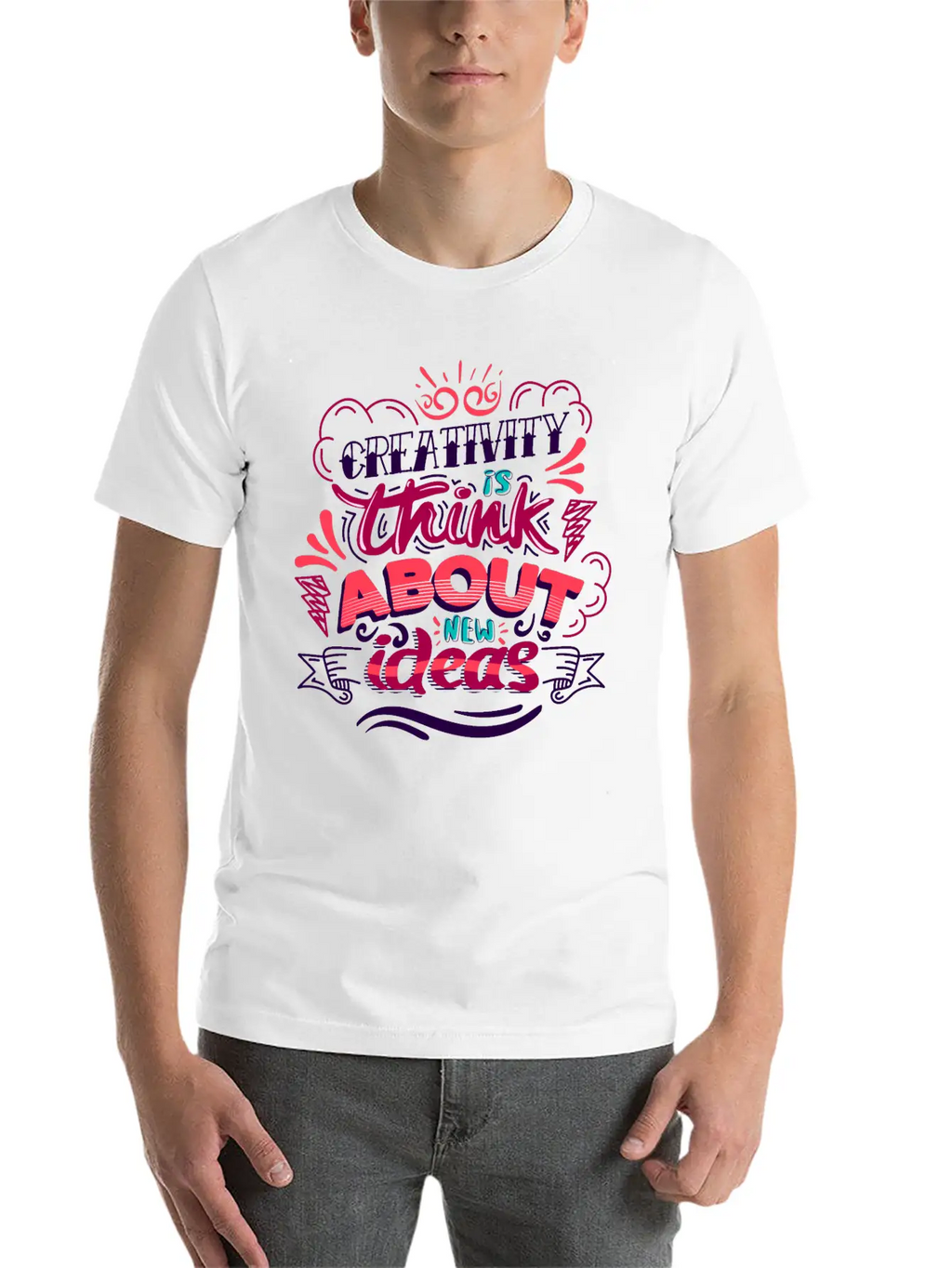 Creativity Quote Casual Graphic T-Shirt – Simple And Comfortable Daily Wear