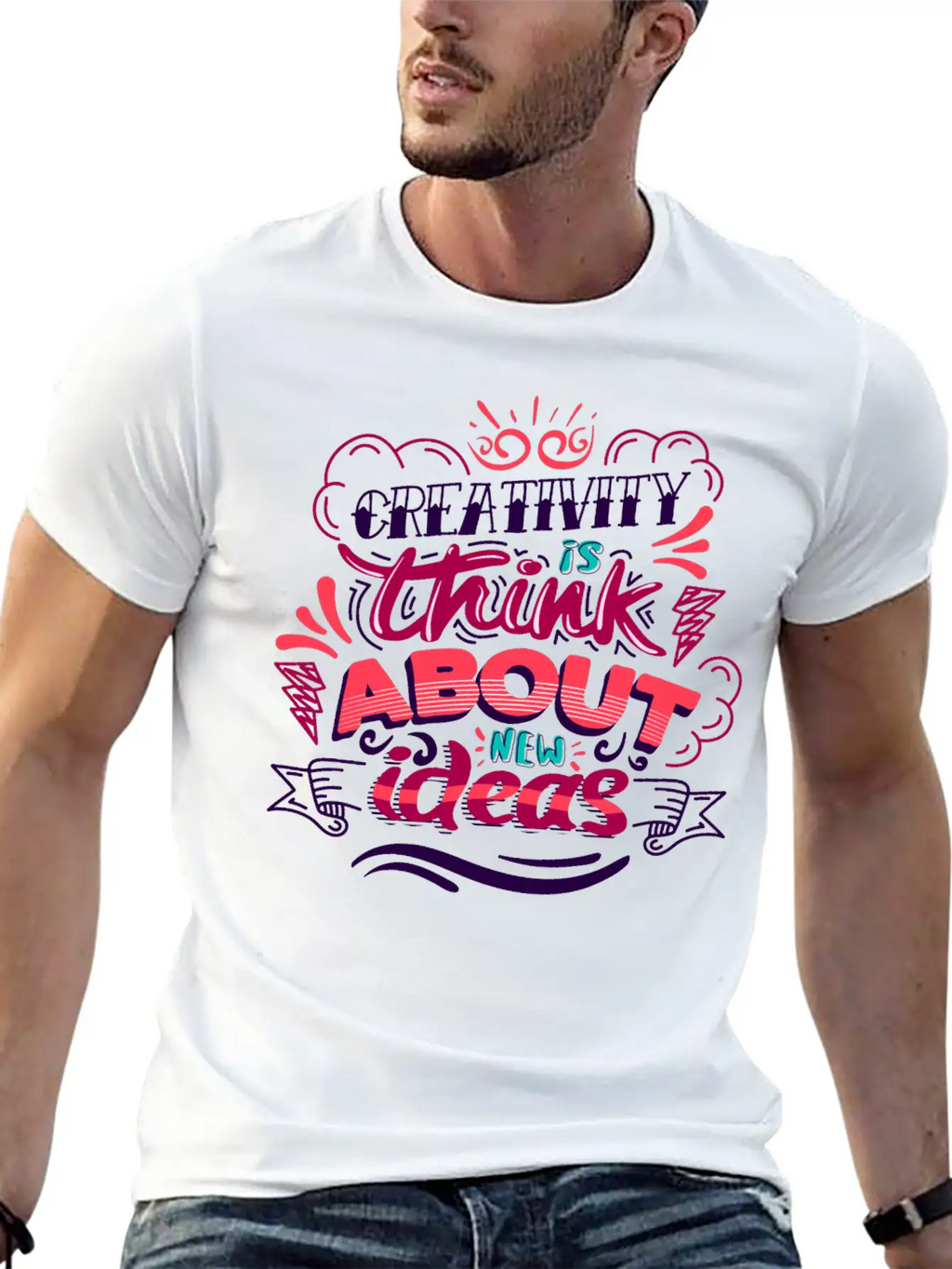 Creativity Quote Casual Graphic T-Shirt – Simple And Comfortable Daily Wear
