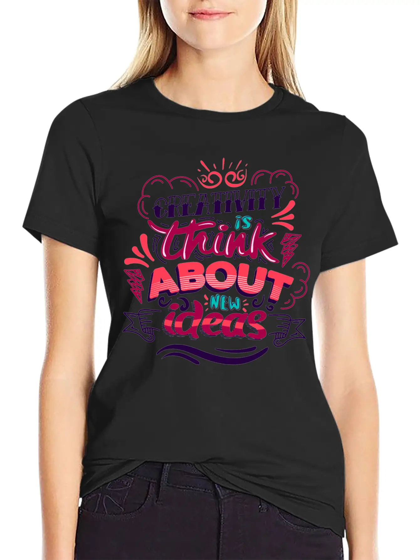 Creativity Quote Casual Graphic T-Shirt – Simple And Comfortable Daily Wear