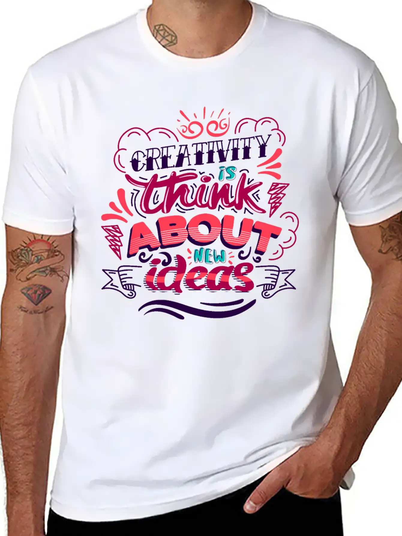 Creativity Quote Casual Graphic T-Shirt – Simple And Comfortable Daily Wear