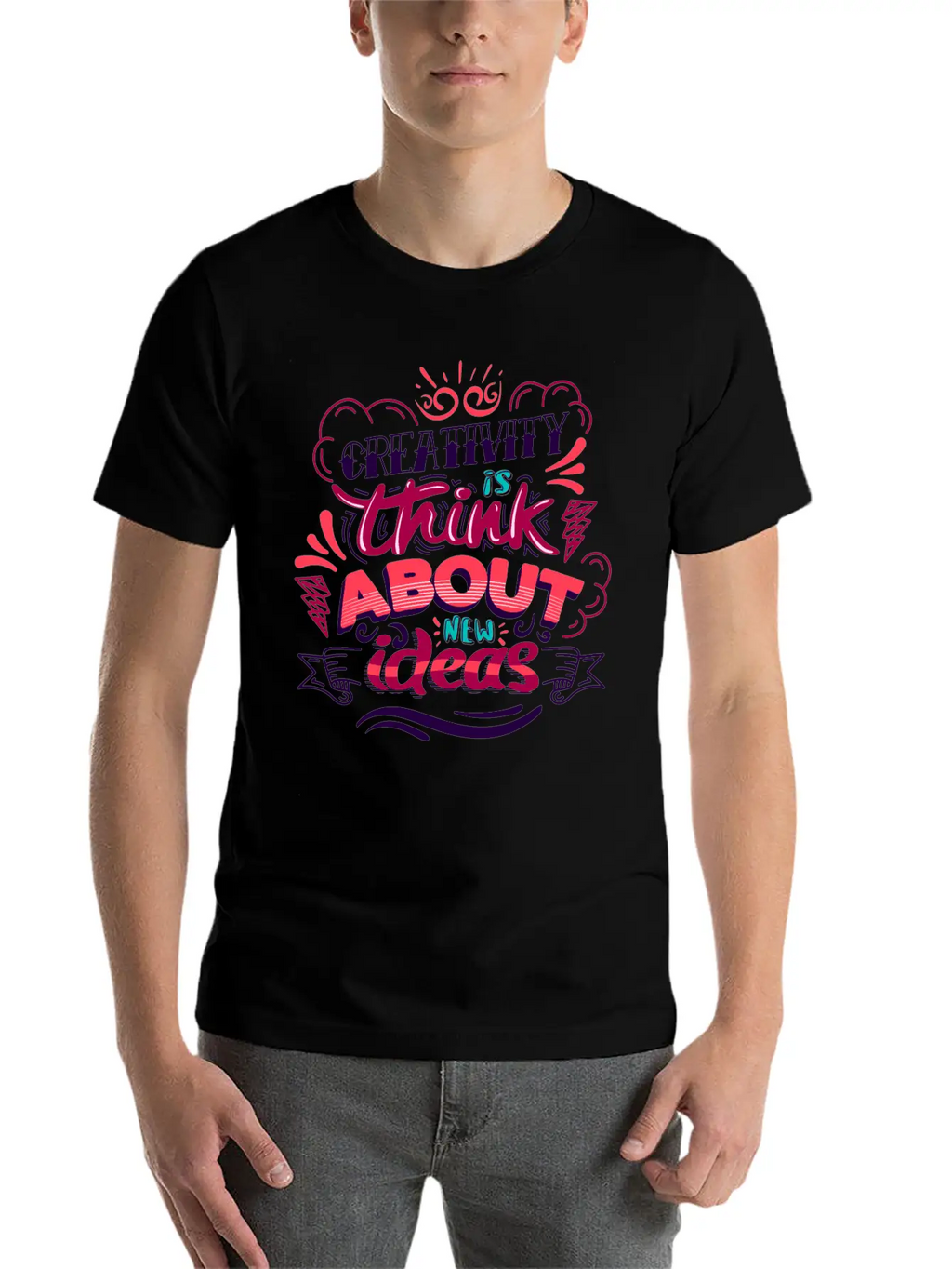 Creativity Quote Casual Graphic T-Shirt – Simple And Comfortable Daily Wear