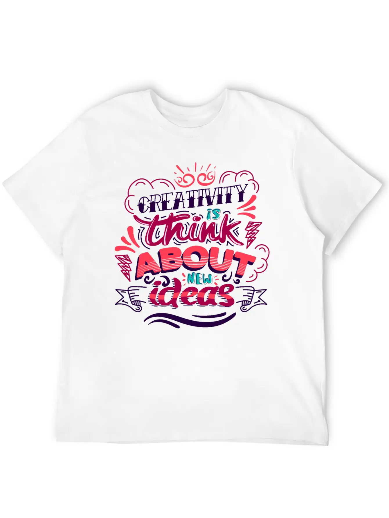 Creativity Quote Casual Graphic T-Shirt – Simple And Comfortable Daily Wear