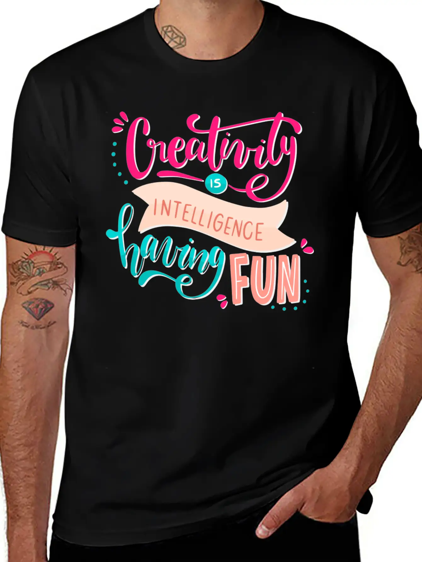 Creativity Unisex Short Sleeve Soft Cotton T-Shirt – Casual Everyday Wear
