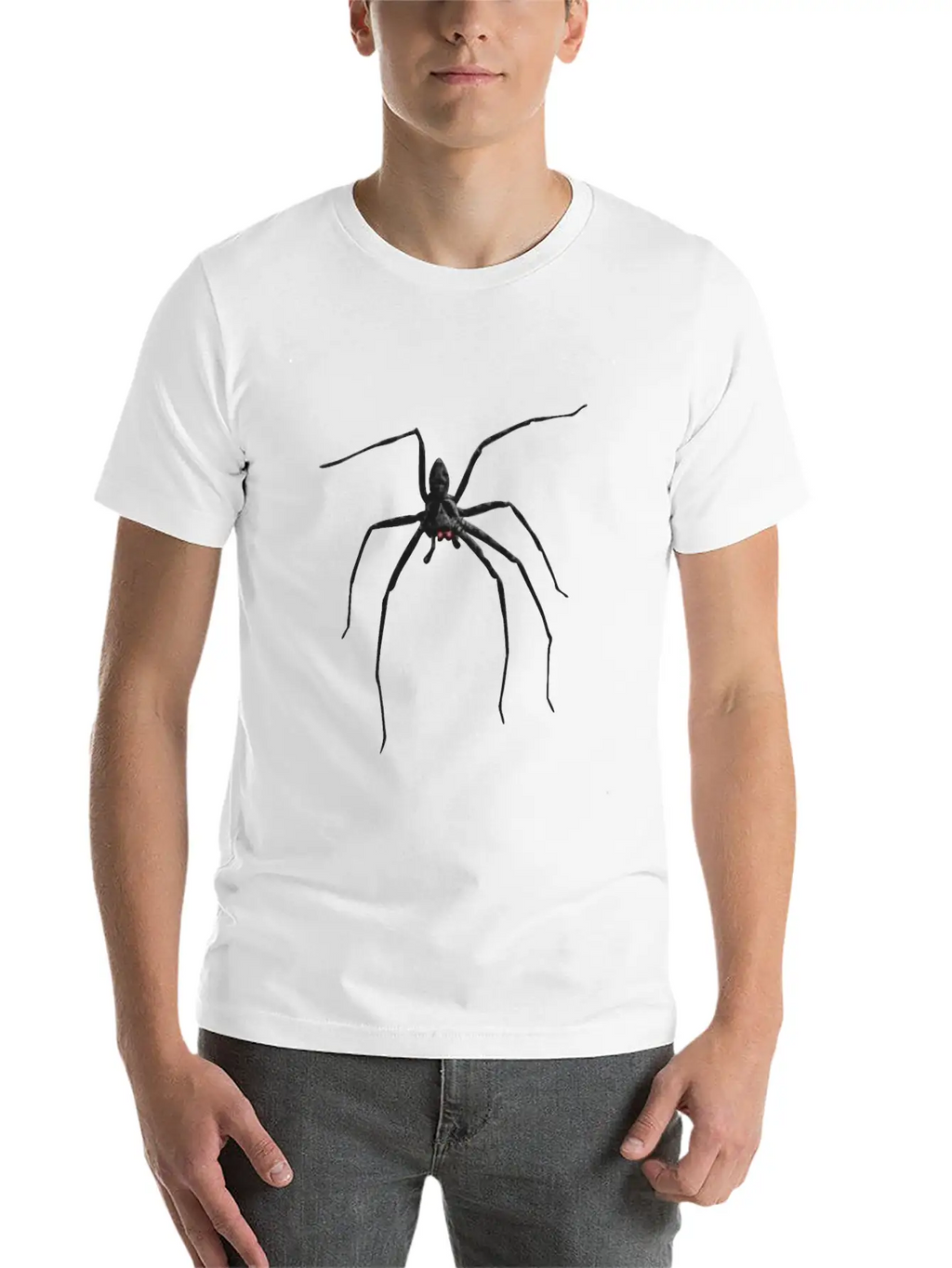 Creepy Realistic Spider Long Legs Disgusting Gift Unisex Short Sleeve Soft Cotton T-Shirt – Casual Everyday Wear