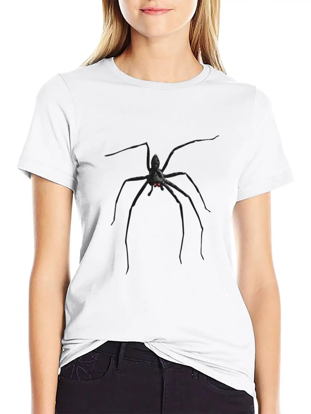 Creepy Realistic Spider Long Legs Disgusting Gift Unisex Short Sleeve Soft Cotton T-Shirt – Casual Everyday Wear