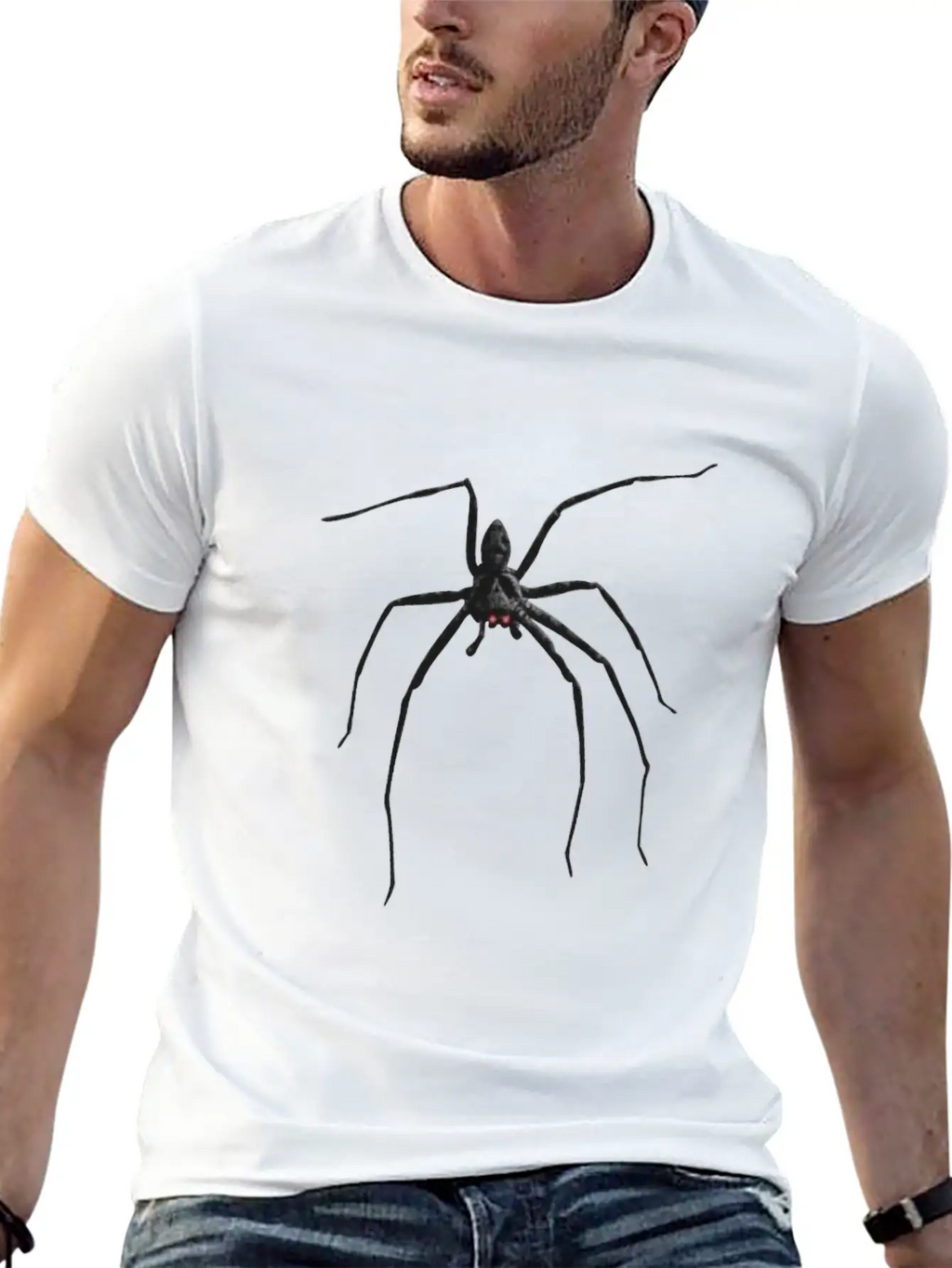 Creepy Realistic Spider Long Legs Disgusting Gift Unisex Short Sleeve Soft Cotton T-Shirt – Casual Everyday Wear