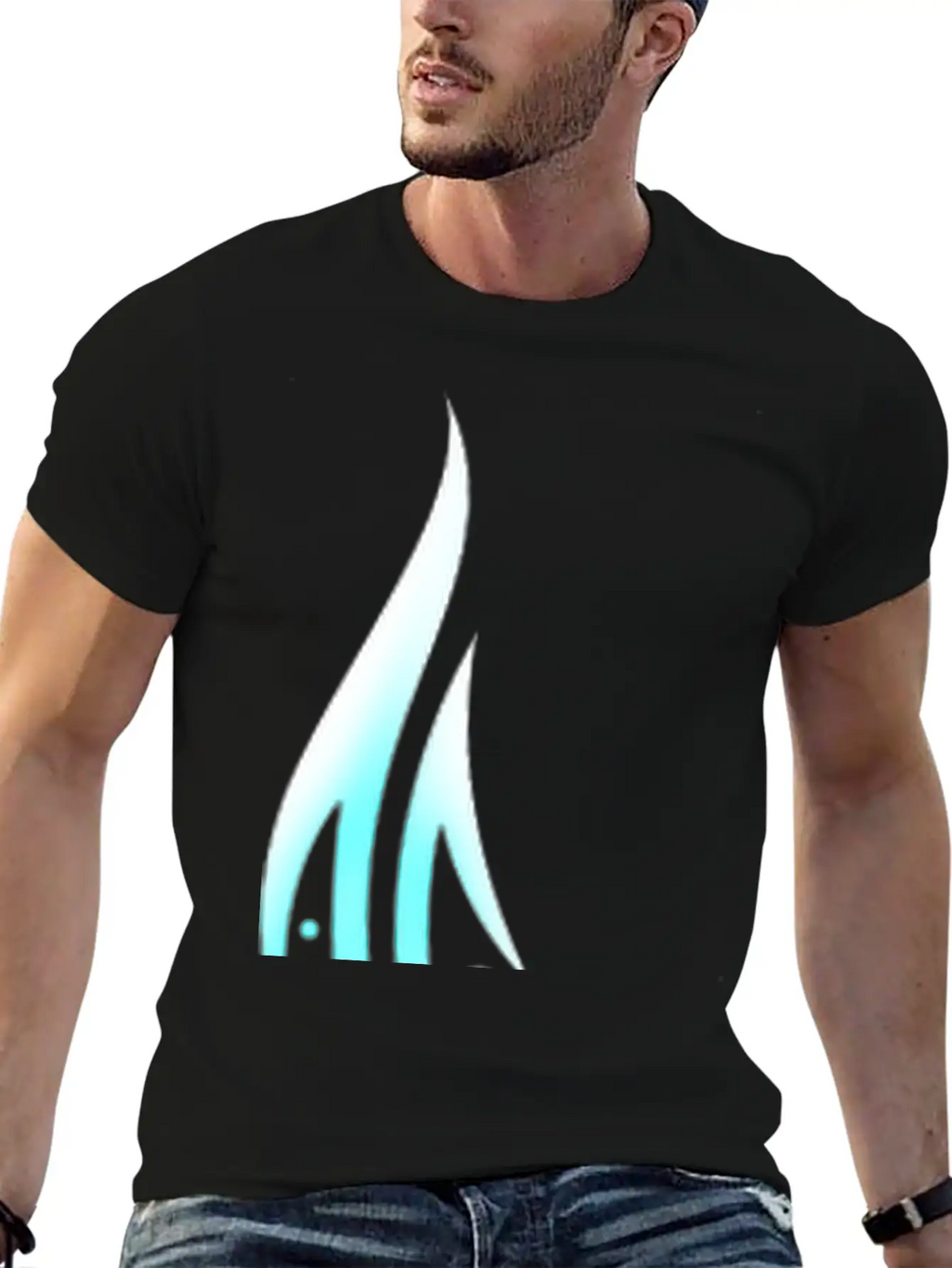 Crescent Moon With Stars Unisex Short Sleeve Soft Cotton T-Shirt – Casual Everyday Wear