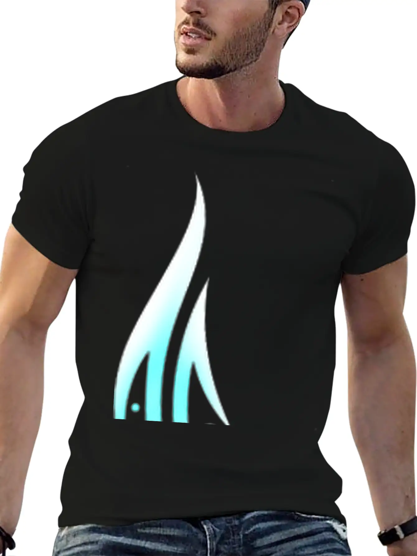 Crescent Moon With Stars Unisex Short Sleeve Soft Cotton T-Shirt – Casual Everyday Wear