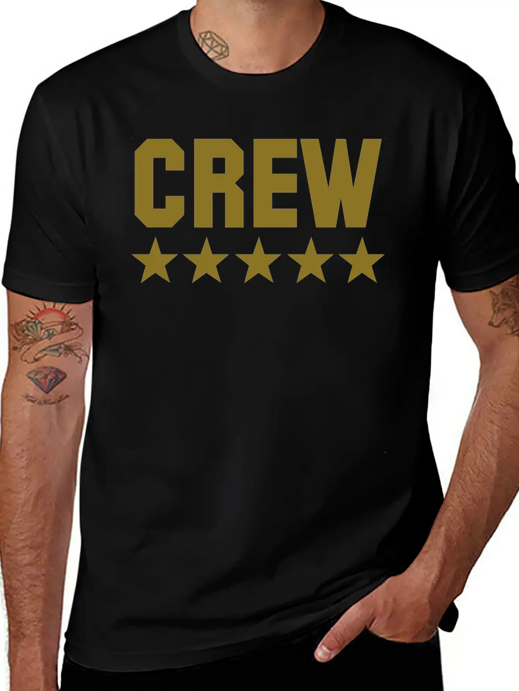 Crew 5 Star Unisex Casual T-Shirt – Clean Design For Daily Comfort