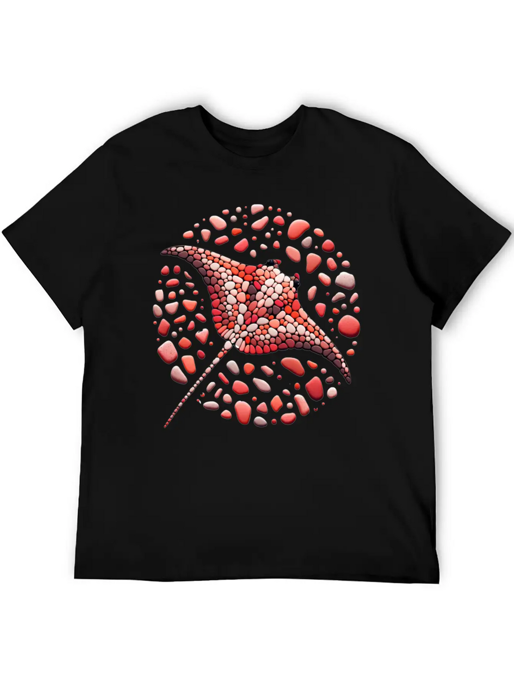 Crimson Swirl Ray Mosaic Unisex Casual T-Shirt – Clean Design For Daily Comfort