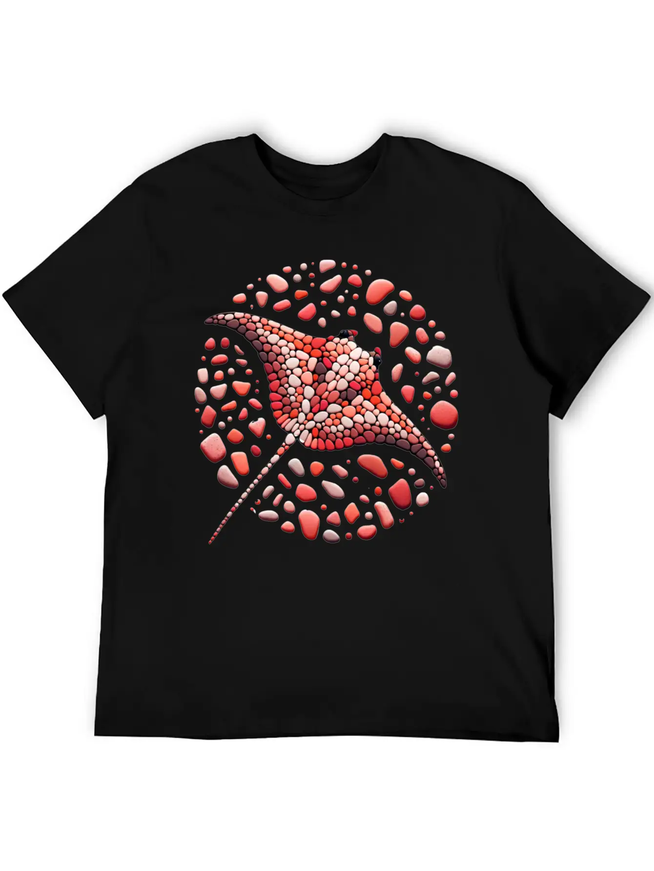 Crimson Swirl Ray Mosaic Unisex Casual T-Shirt – Clean Design For Daily Comfort