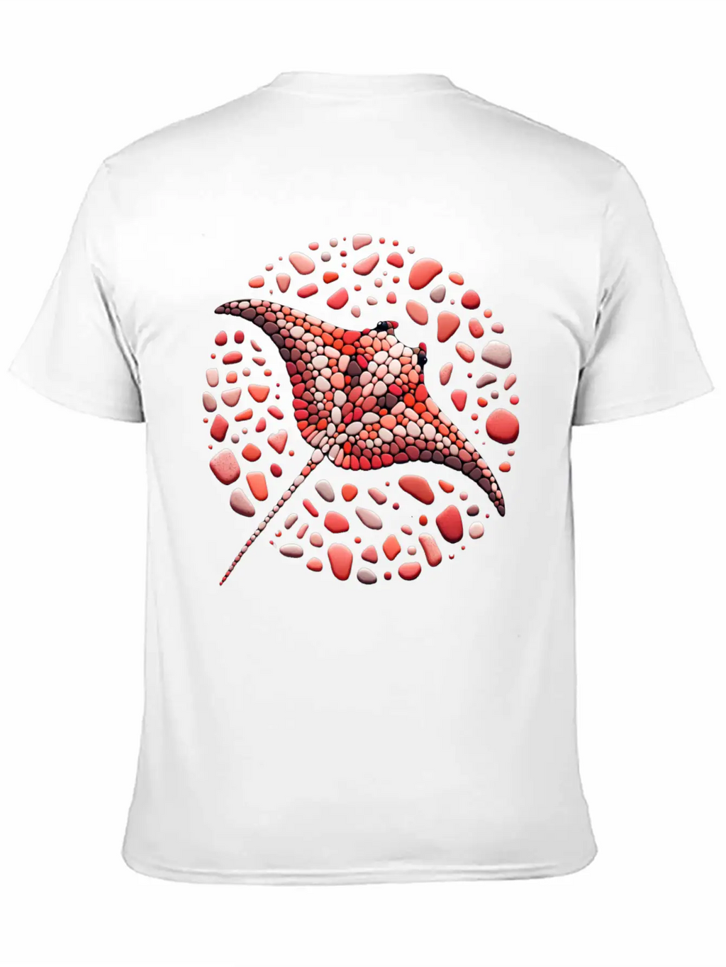 Crimson Swirl Ray Mosaic Unisex Casual T-Shirt – Clean Design For Daily Comfort