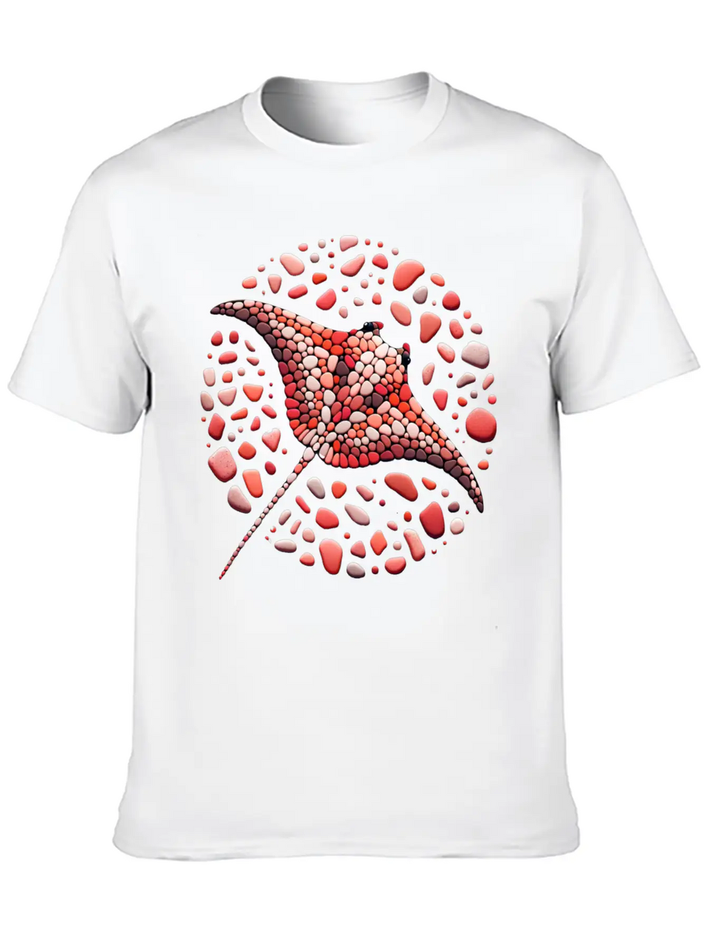 Crimson Swirl Ray Mosaic Unisex Casual T-Shirt – Clean Design For Daily Comfort