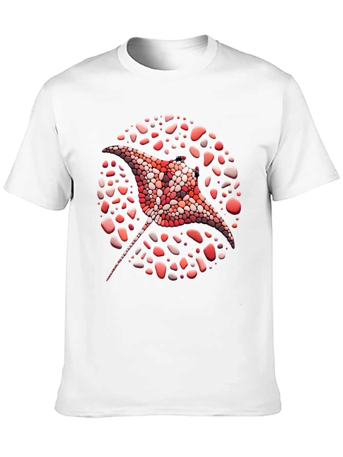 Crimson Swirl Ray Mosaic Unisex Casual T-Shirt – Clean Design For Daily Comfort
