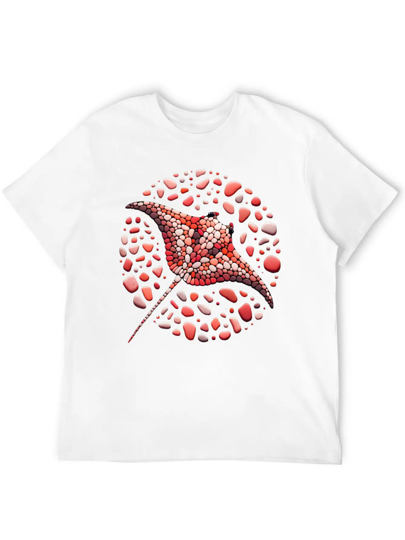 Crimson Swirl Ray Mosaic Unisex Casual T-Shirt – Clean Design For Daily Comfort