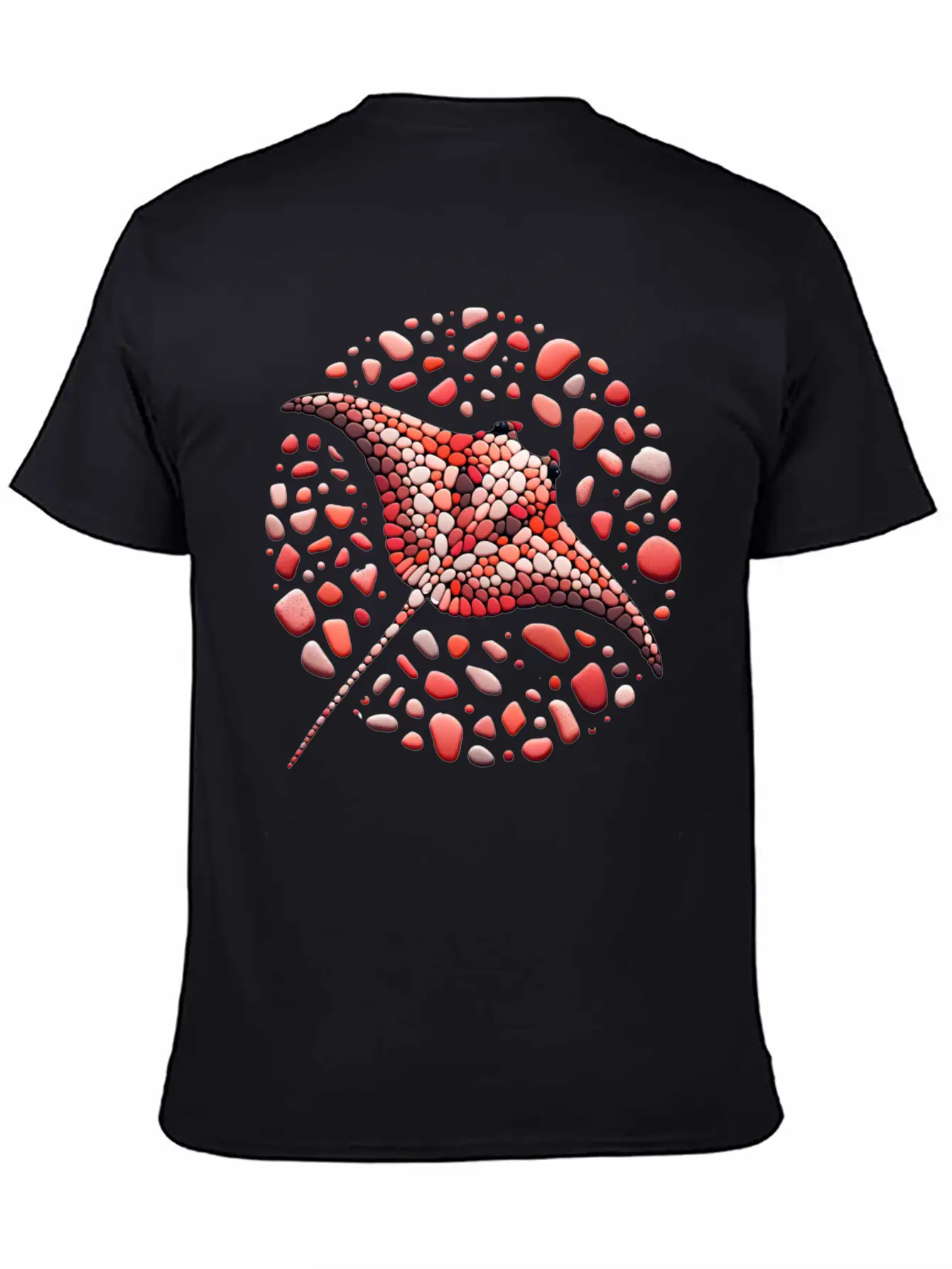 Crimson Swirl Ray Mosaic Unisex Casual T-Shirt – Clean Design For Daily Comfort