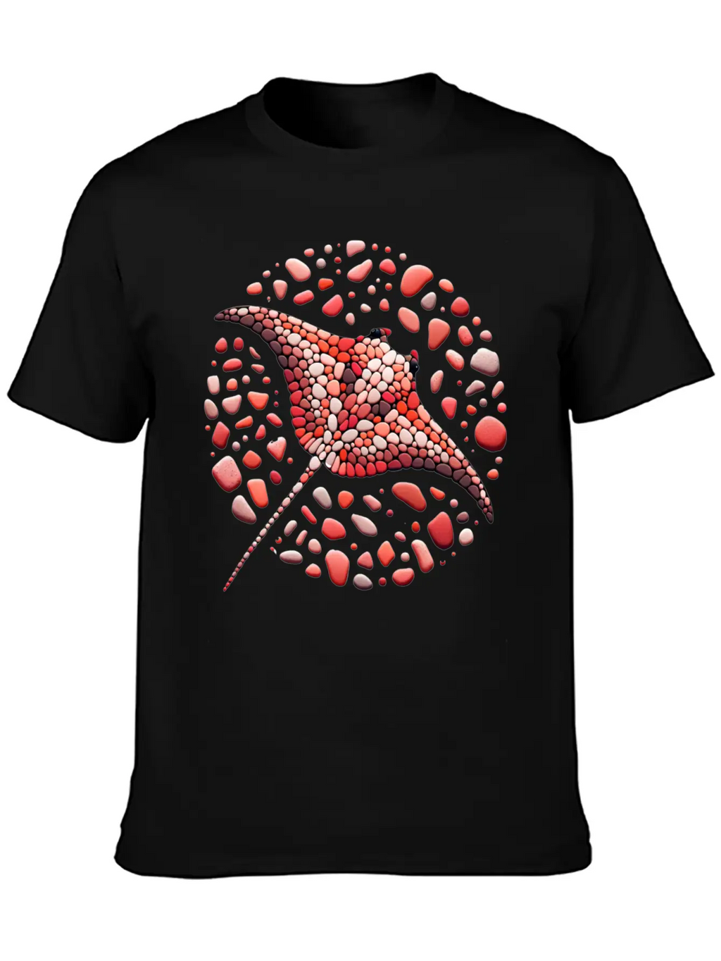 Crimson Swirl Ray Mosaic Unisex Casual T-Shirt – Clean Design For Daily Comfort