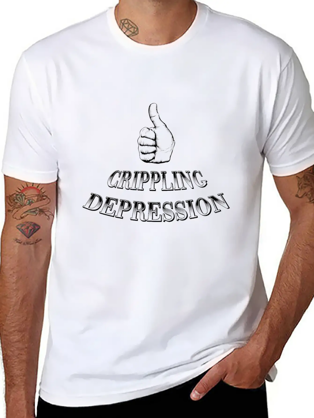 Crippling Depression Unisex Short Sleeve Soft Cotton T-Shirt – Casual Everyday Wear