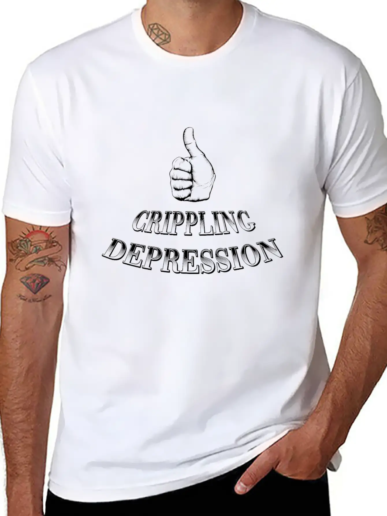 Crippling Depression Unisex Short Sleeve Soft Cotton T-Shirt – Casual Everyday Wear
