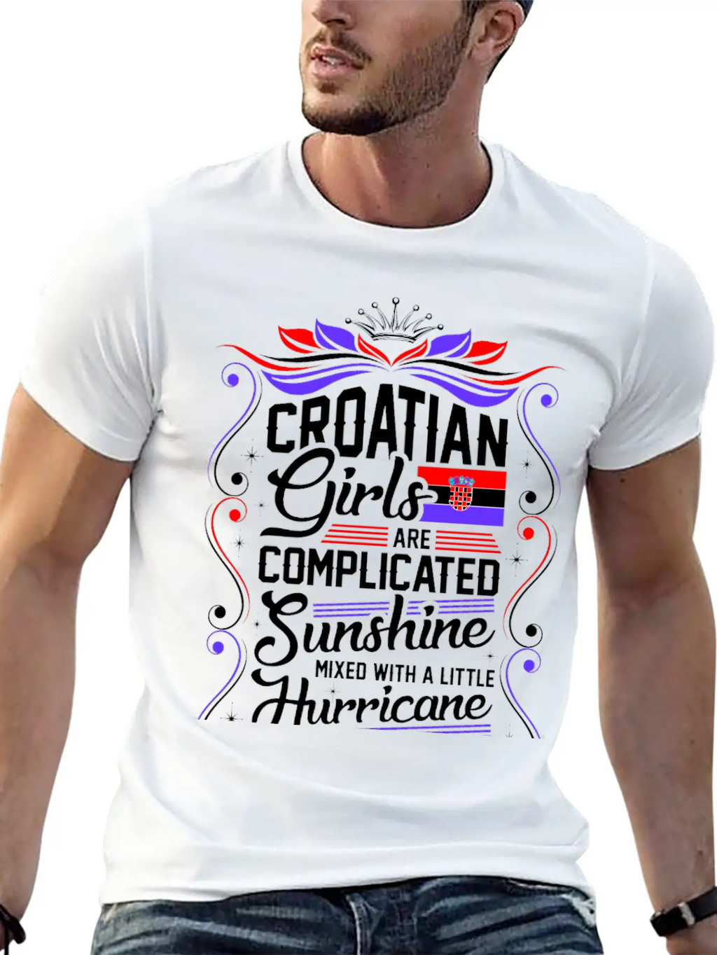 Croatian Girls Are Completed Sunshine Unisex Short Sleeve Soft Cotton T-Shirt – Casual Everyday Wear
