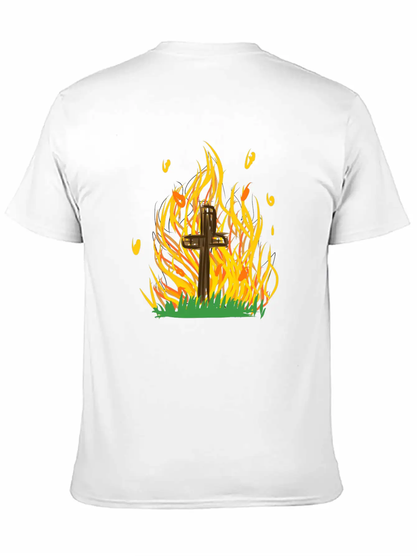 Cross Fire Burning Essential Cotton Tee For Daily Outfits – Unisex Style