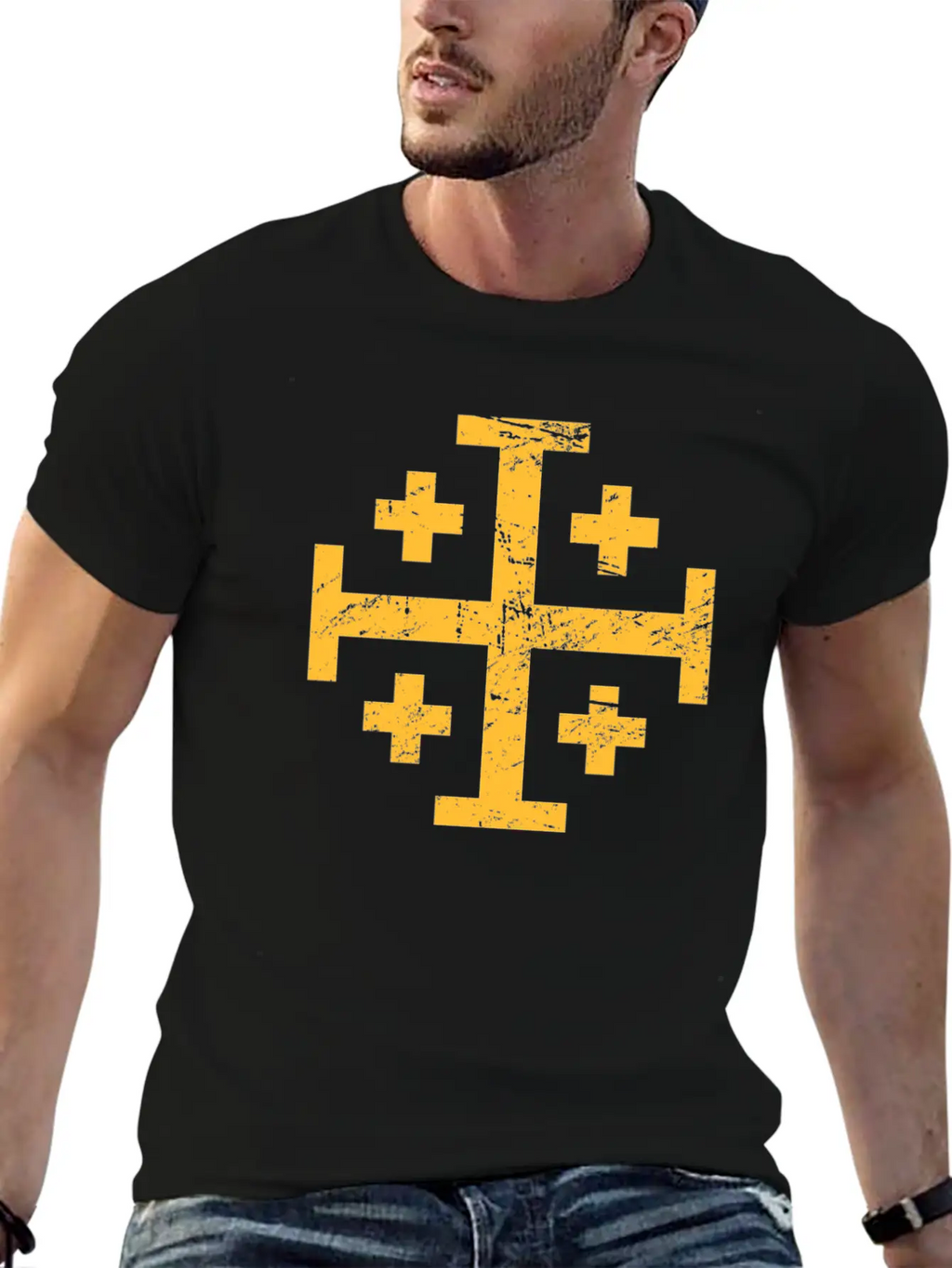 Cross Of Jerusalem | Renaissance Festival Unisex Casual T-Shirt – Clean Design For Daily Comfort