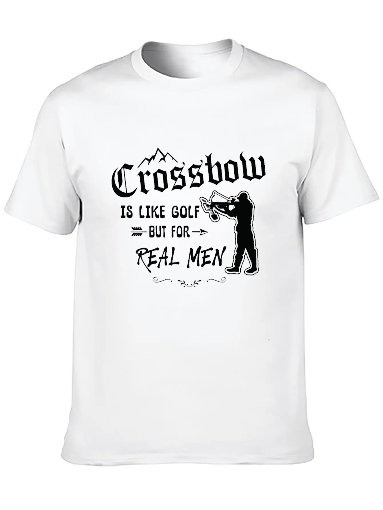 Crossbow Is Like Golf For Real Men Archery Archer Unisex Short Sleeve Soft Cotton T-Shirt – Casual Everyday Wear