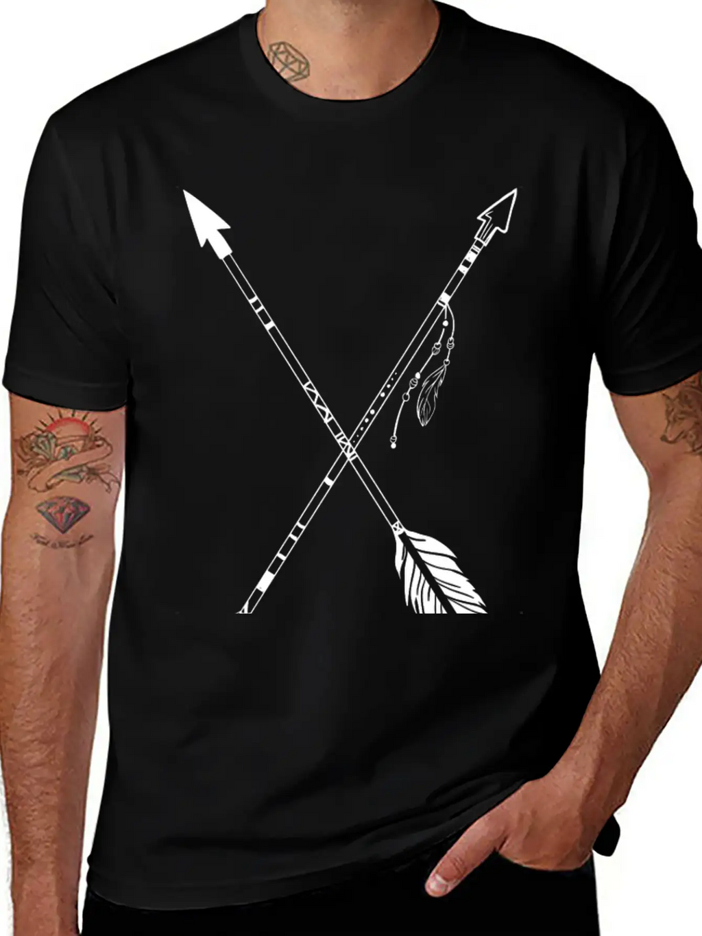 Crossed Indian Arrows Unisex Casual T-Shirt – Clean Design For Daily Comfort