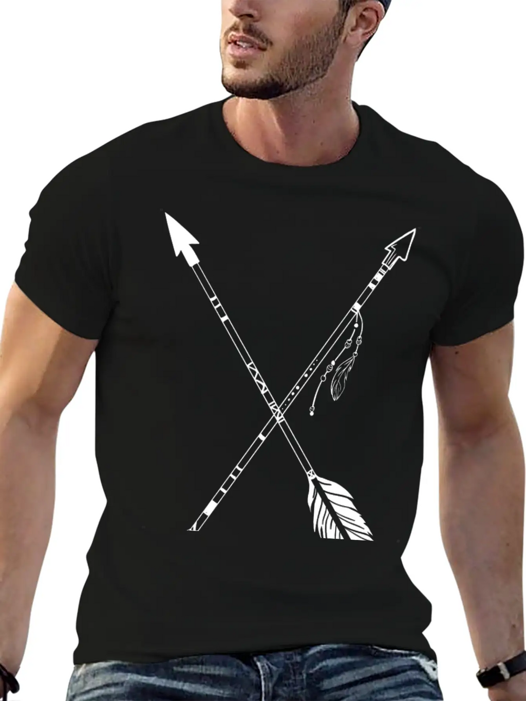 Crossed Indian Arrows Unisex Casual T-Shirt – Clean Design For Daily Comfort