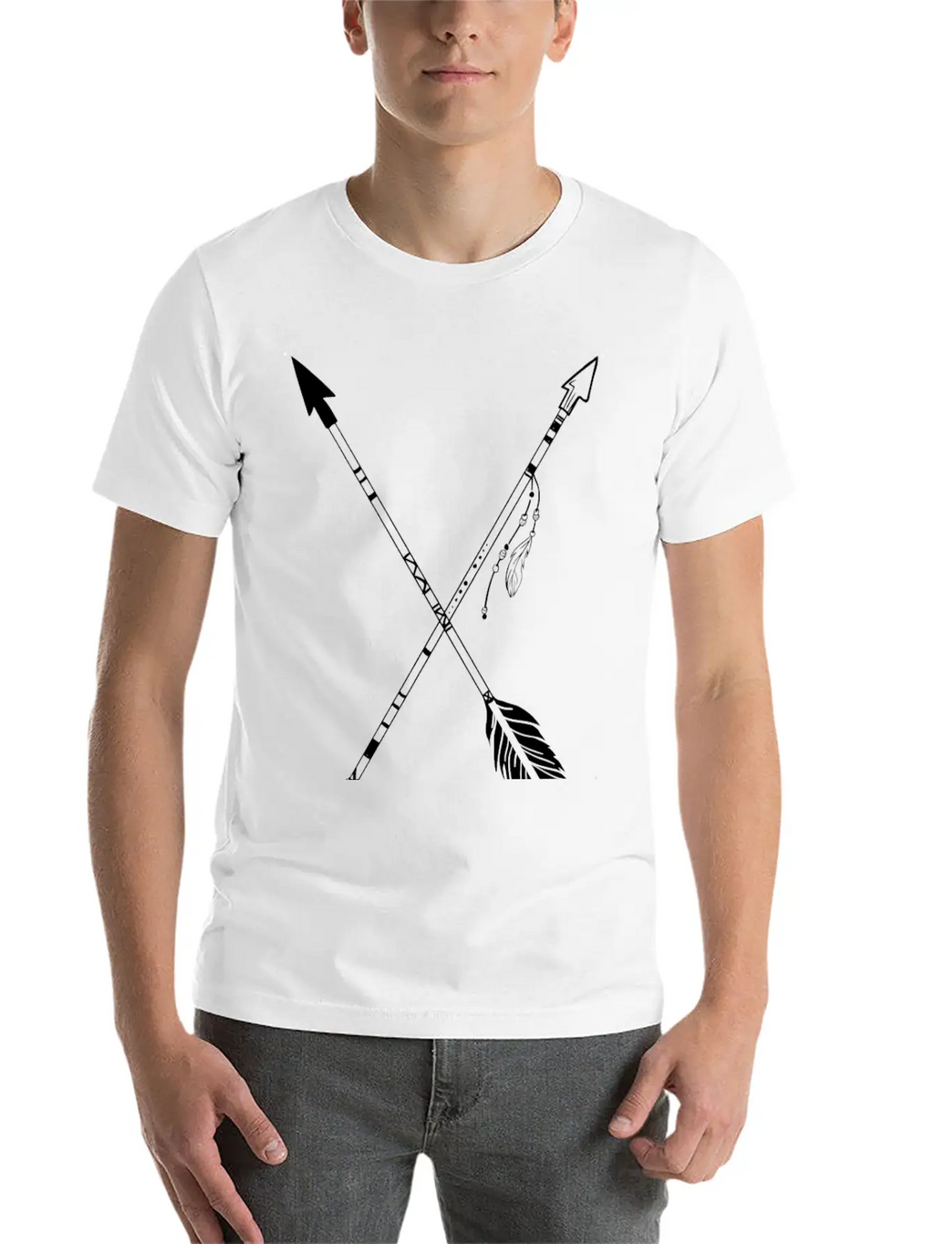 Crossed Indian Arrows Unisex Casual T-Shirt – Clean Design For Daily Comfort
